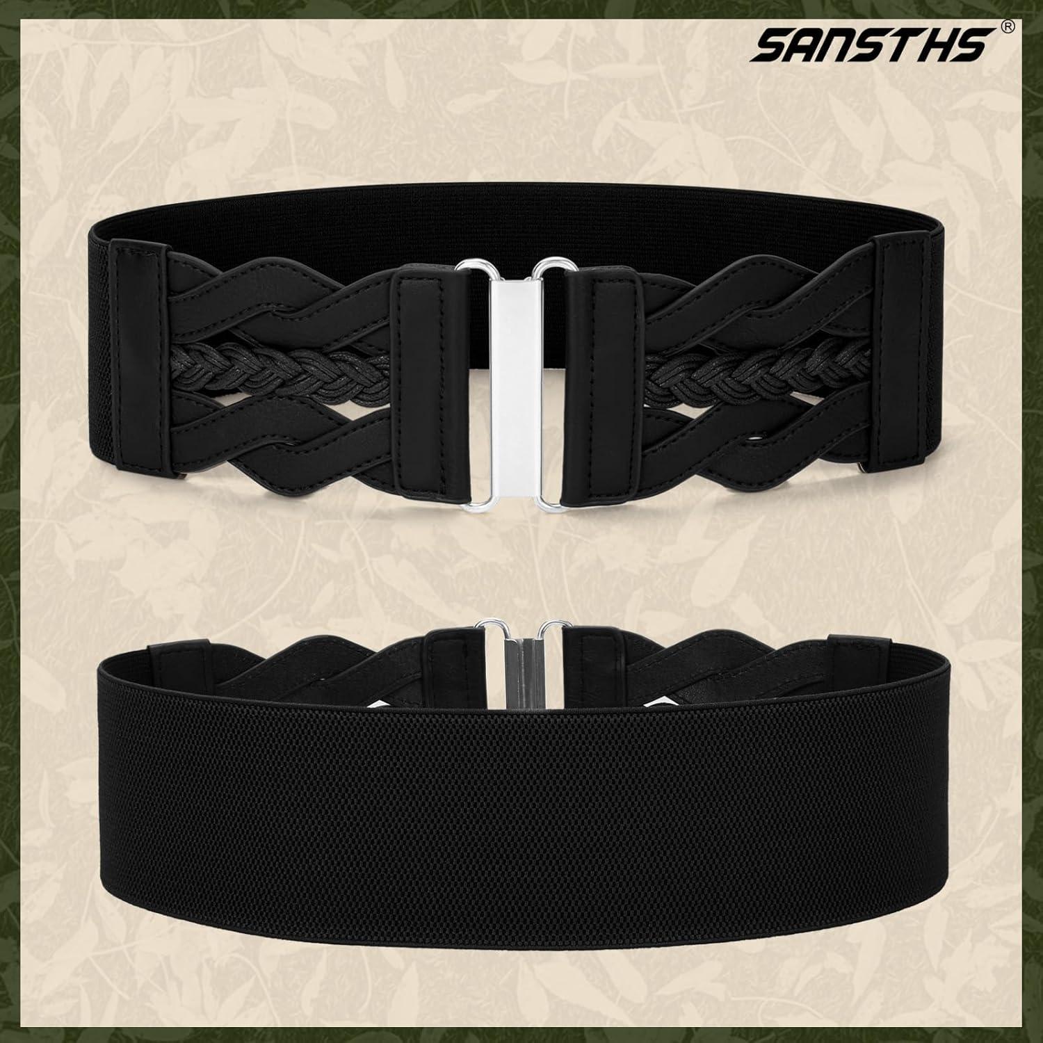 Cinturón Elástico Vintage SANSTHS para Mujeres - Ancho 7.62 cm
