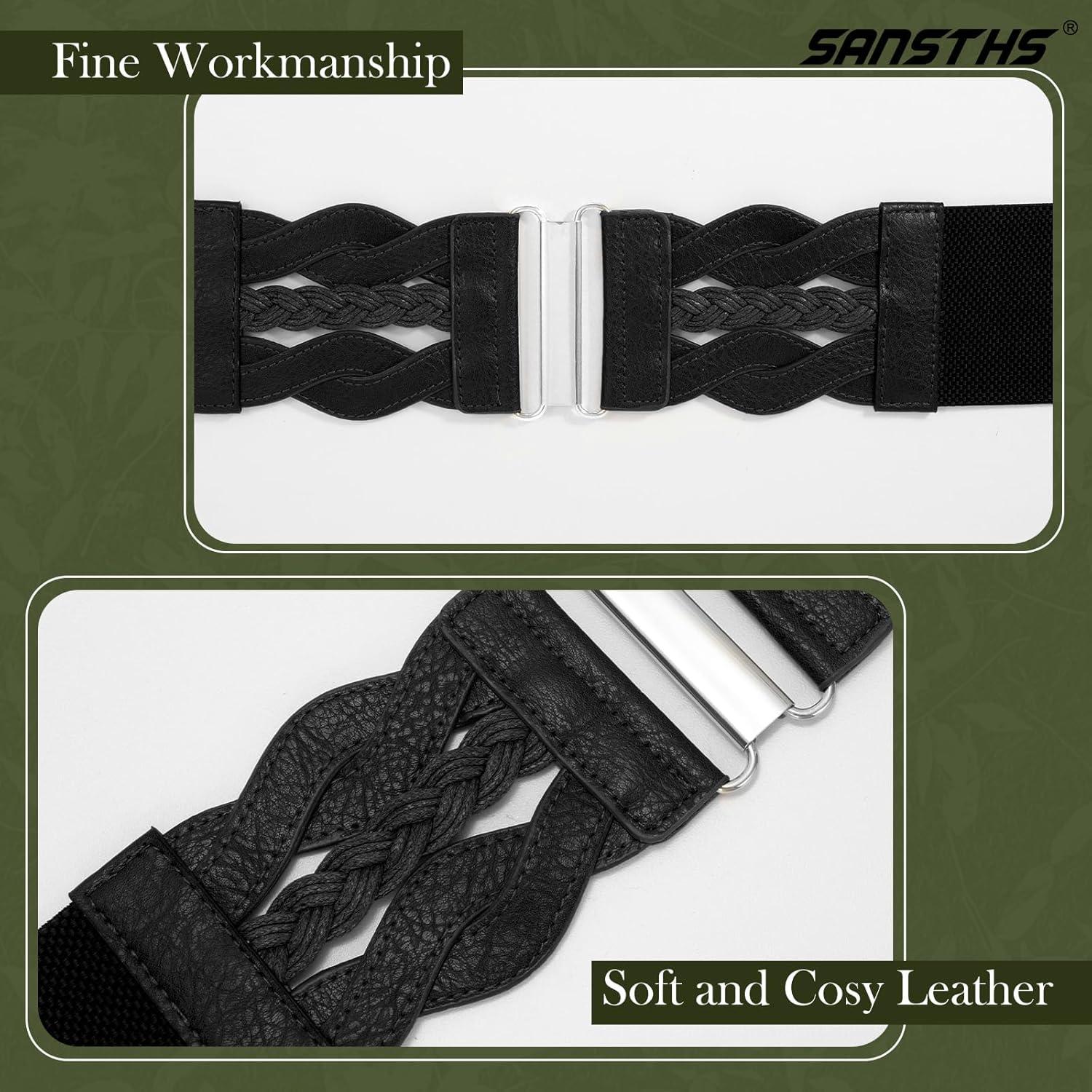 Cinturón Elástico Vintage SANSTHS para Mujeres - Ancho 7.62 cm