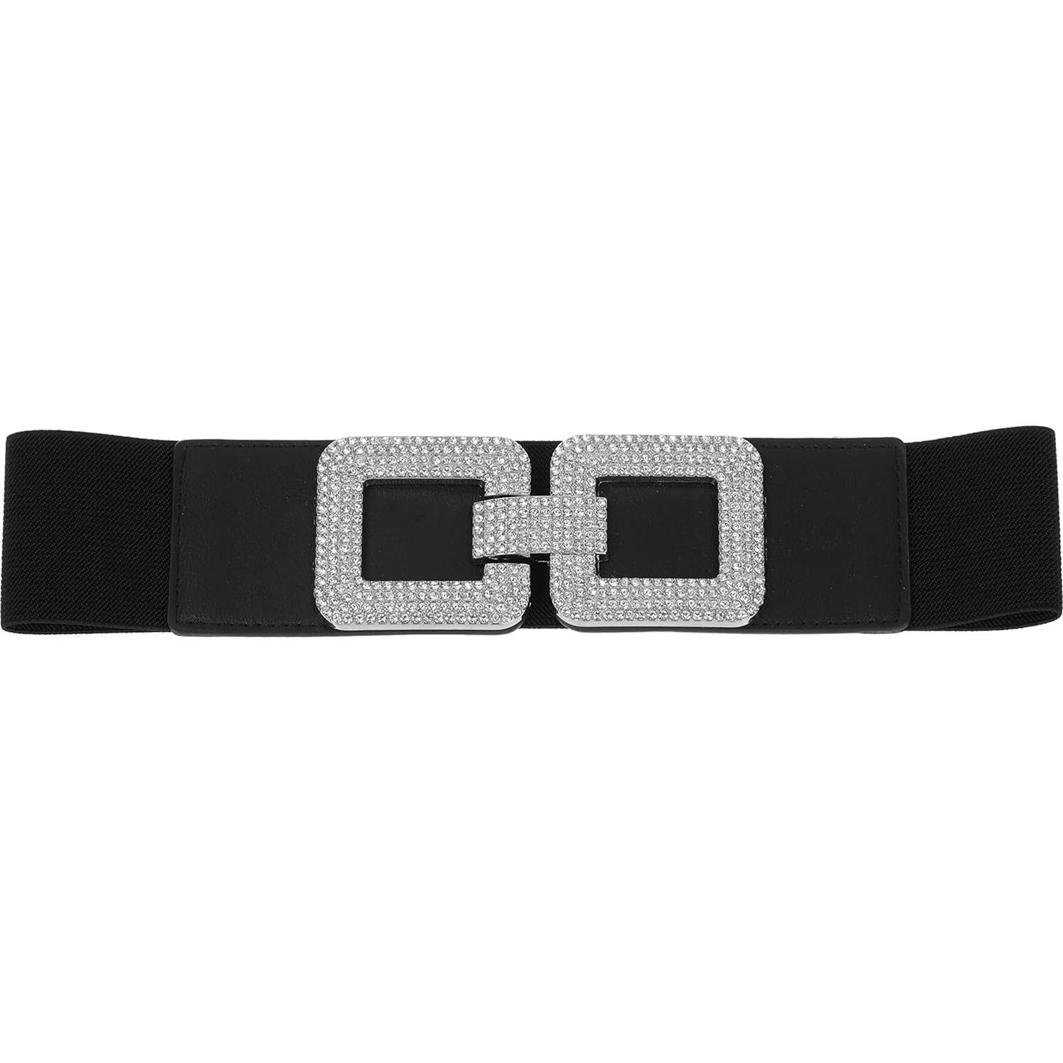 Cinturón Elástico Vintage para Mujeres Ajustable Negro