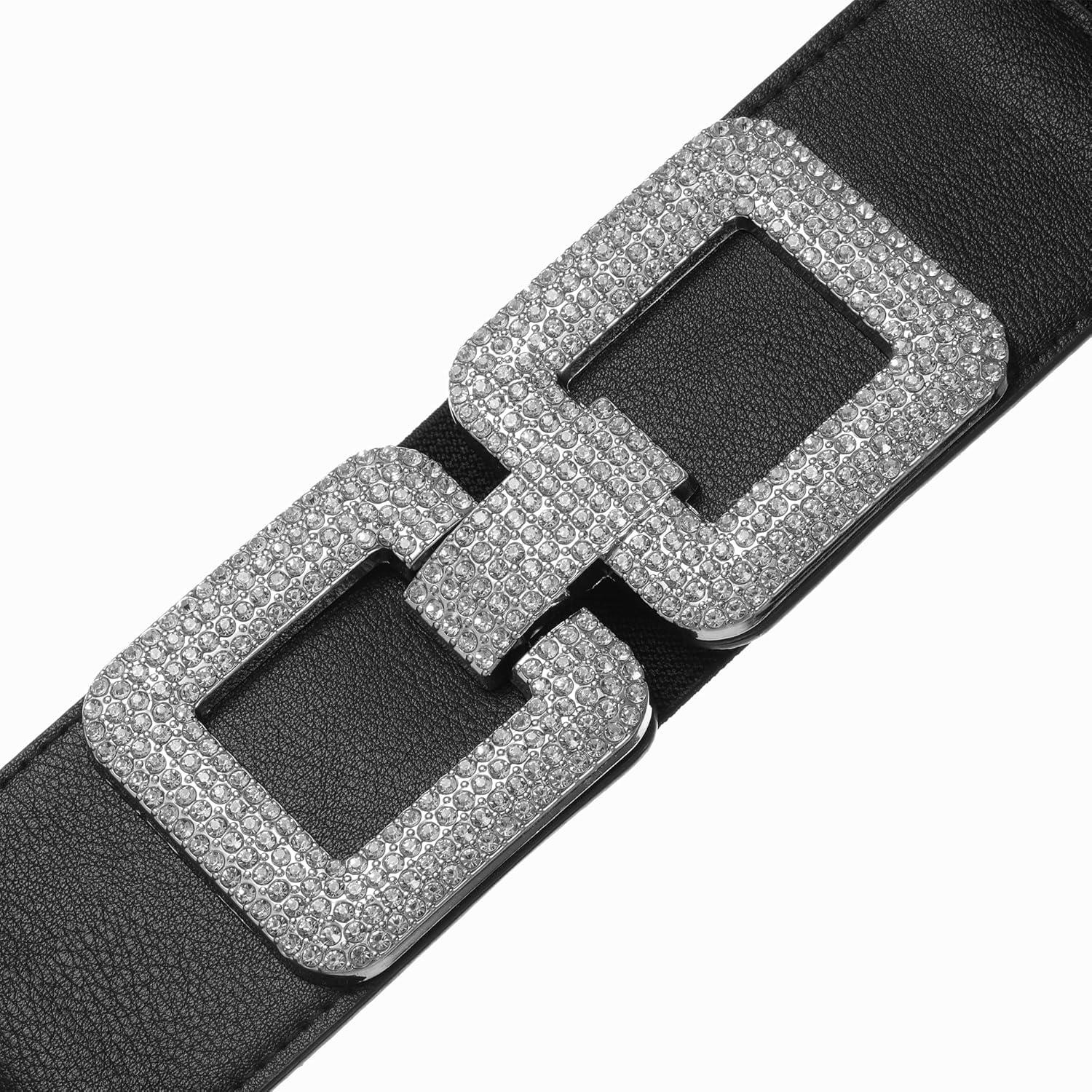 Cinturón Elástico Vintage para Mujeres Ajustable Negro