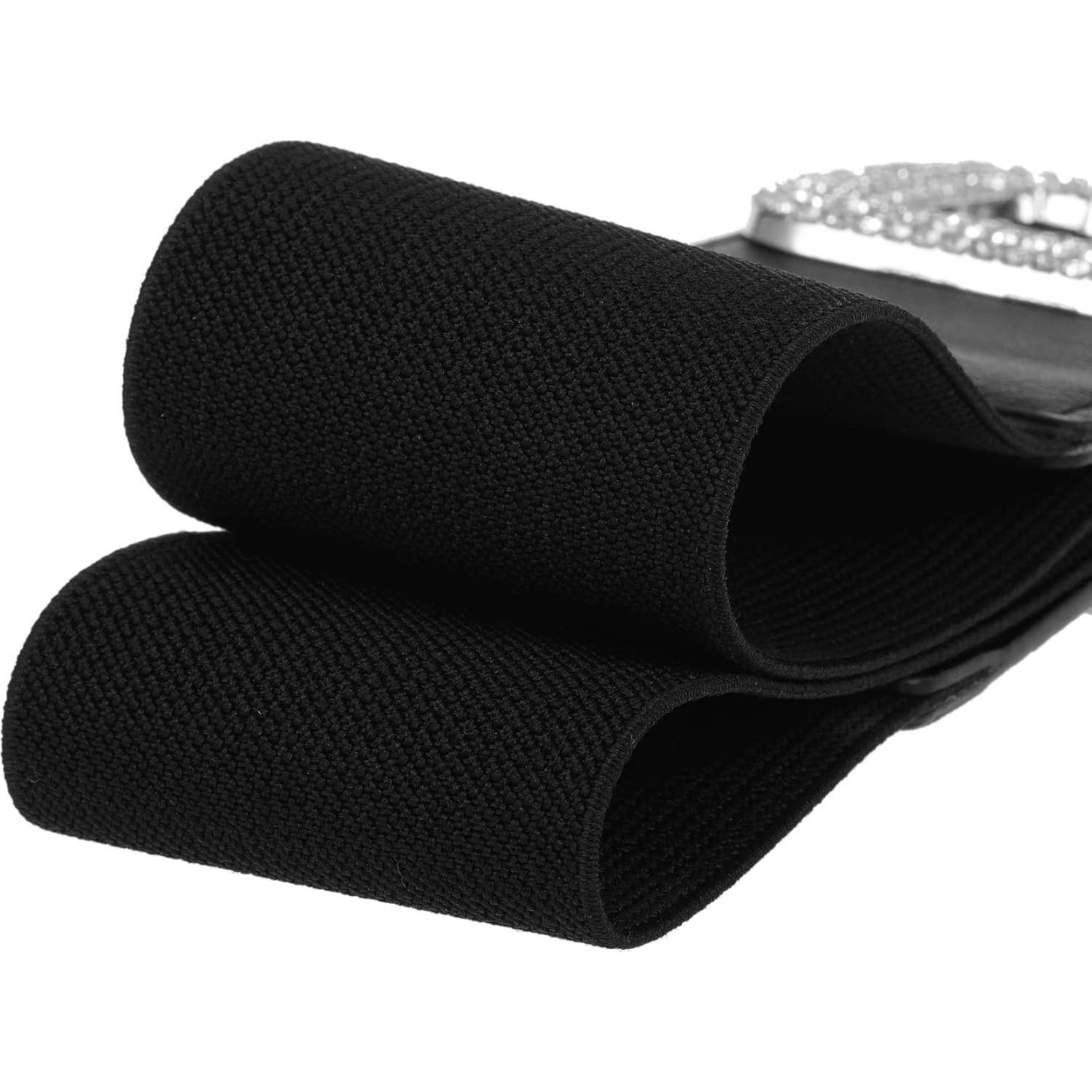 Cinturón Elástico Vintage para Mujeres Ajustable Negro