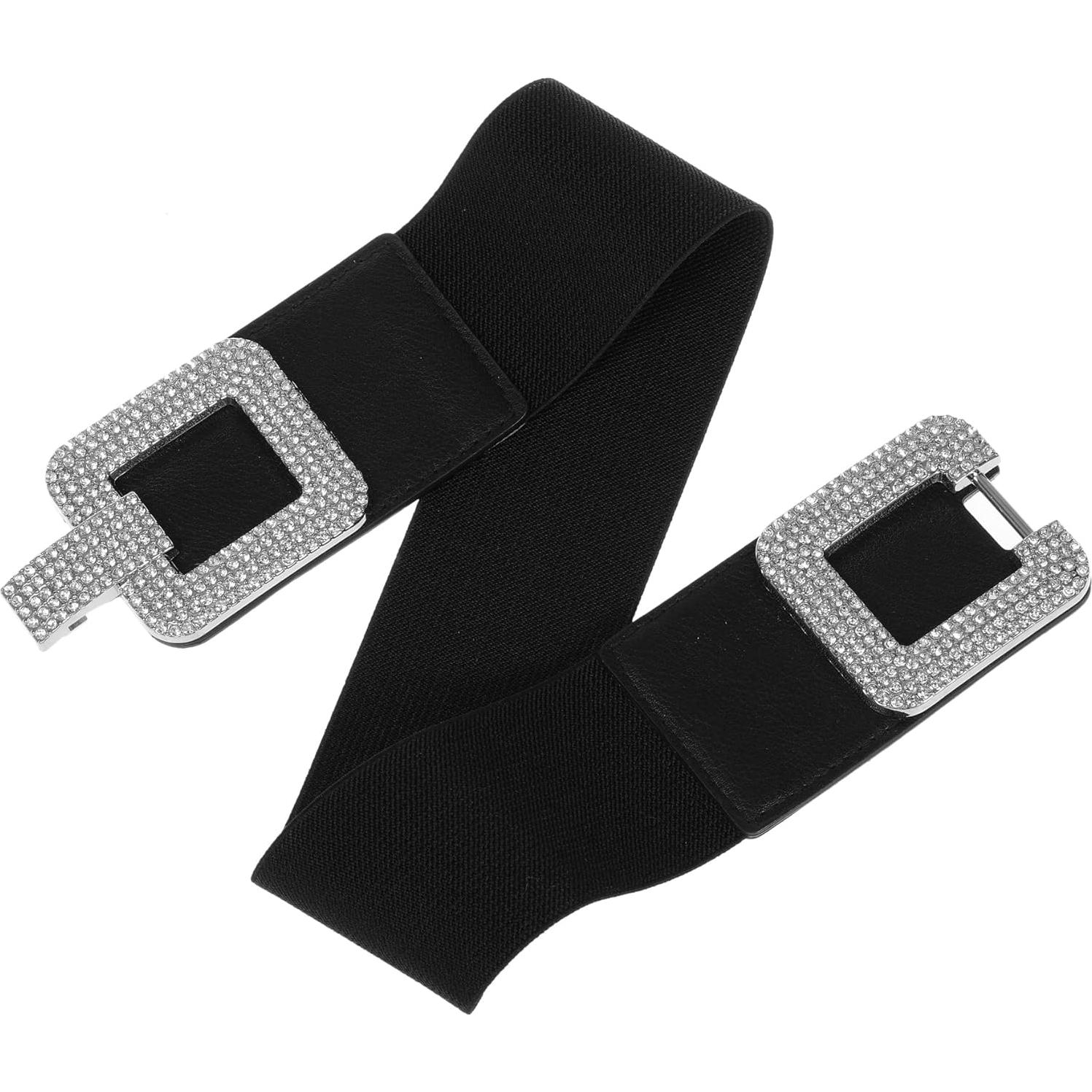 Cinturón Elástico Vintage para Mujeres Ajustable Negro