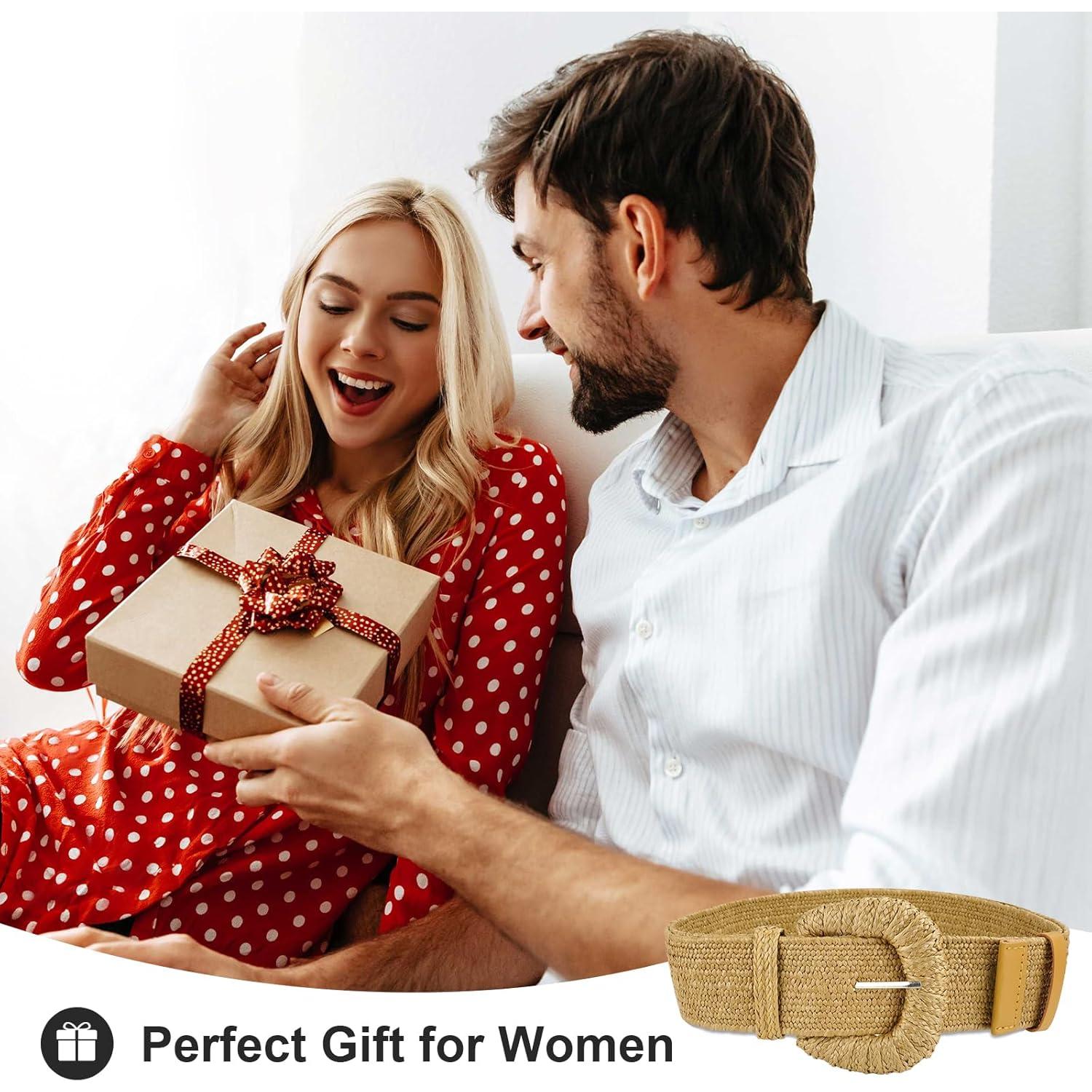 Cinturón Elástico de Paja Tejida para Mujeres - Boho - S