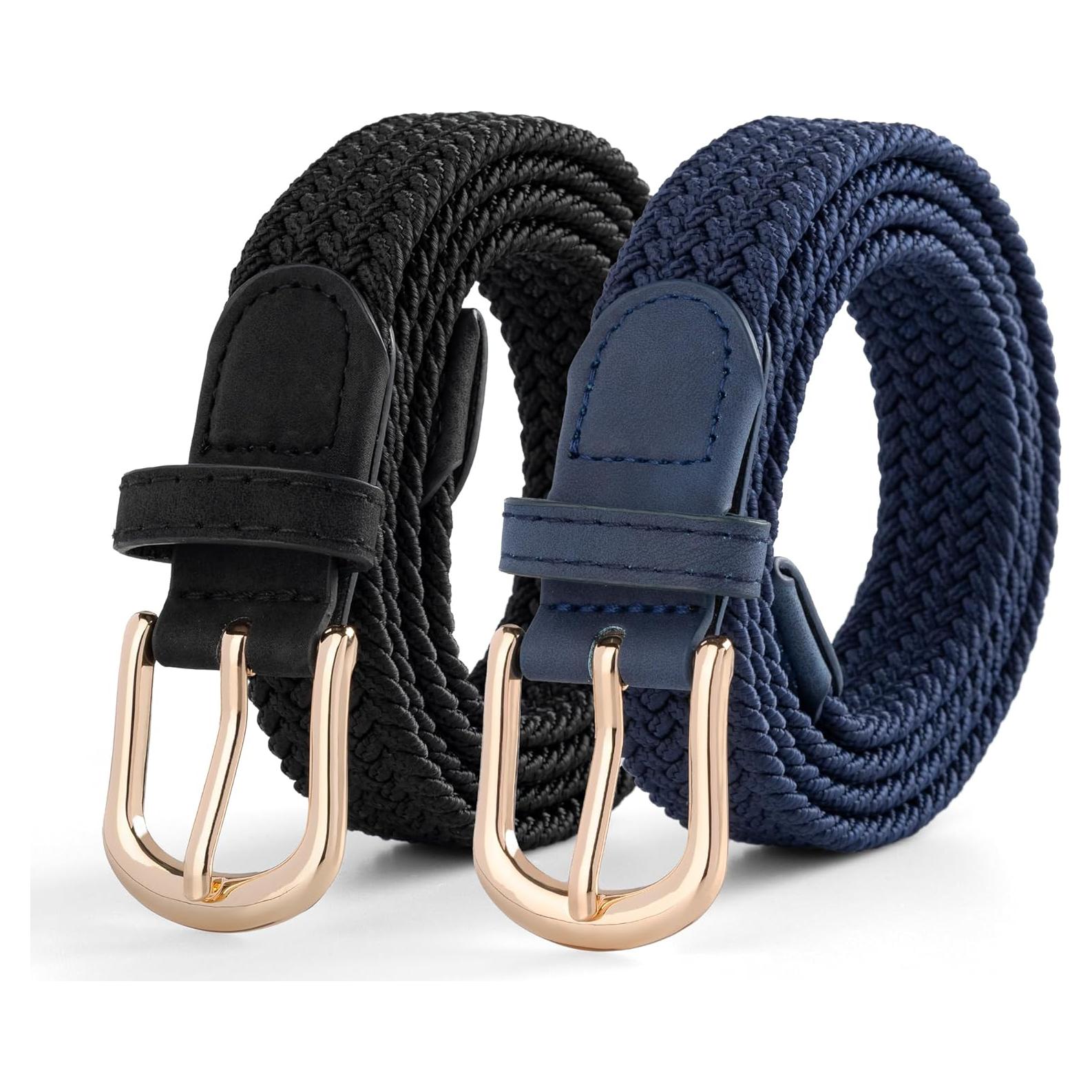 Cinturones Elásticos Trenzados para Mujeres - 2 Piezas Ajustables