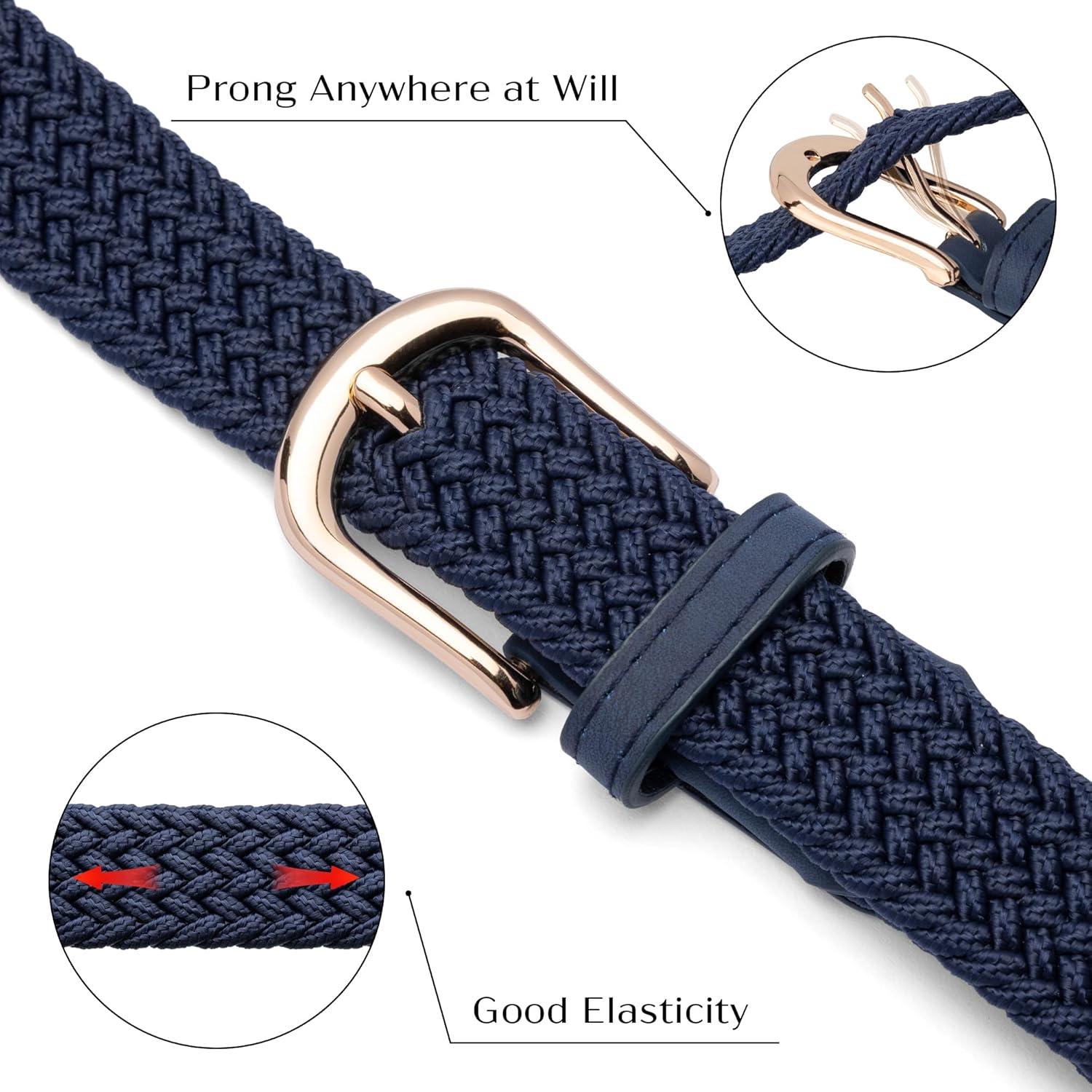 Cinturones Elásticos Trenzados para Mujeres - 2 Piezas Ajustables