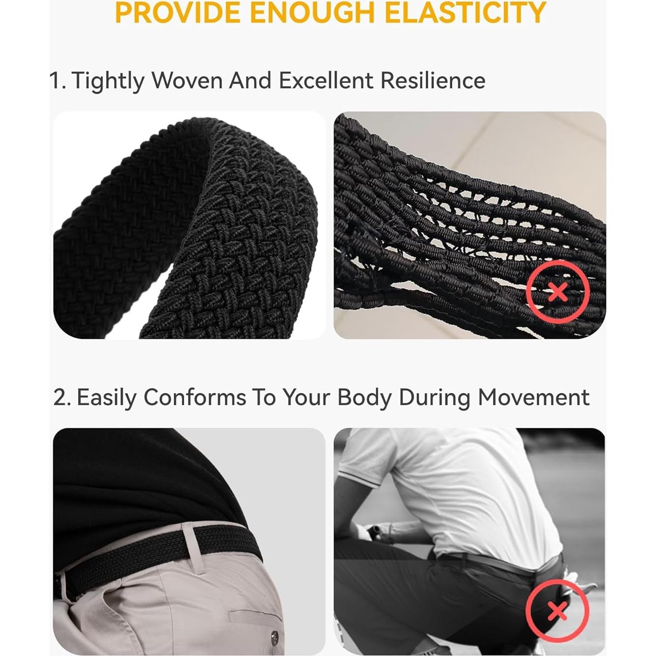 Cinturón Elástico CHAOREN para Hombres 35mm Ajustable