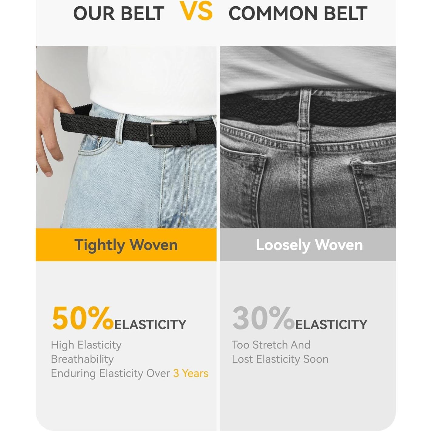 Cinturón Elástico CHAOREN para Hombres 35mm Ajustable