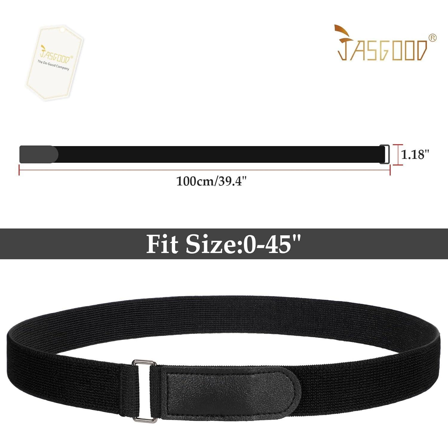 Cinturón Elástico Ajustable JASGOOD para Mujeres - Negro