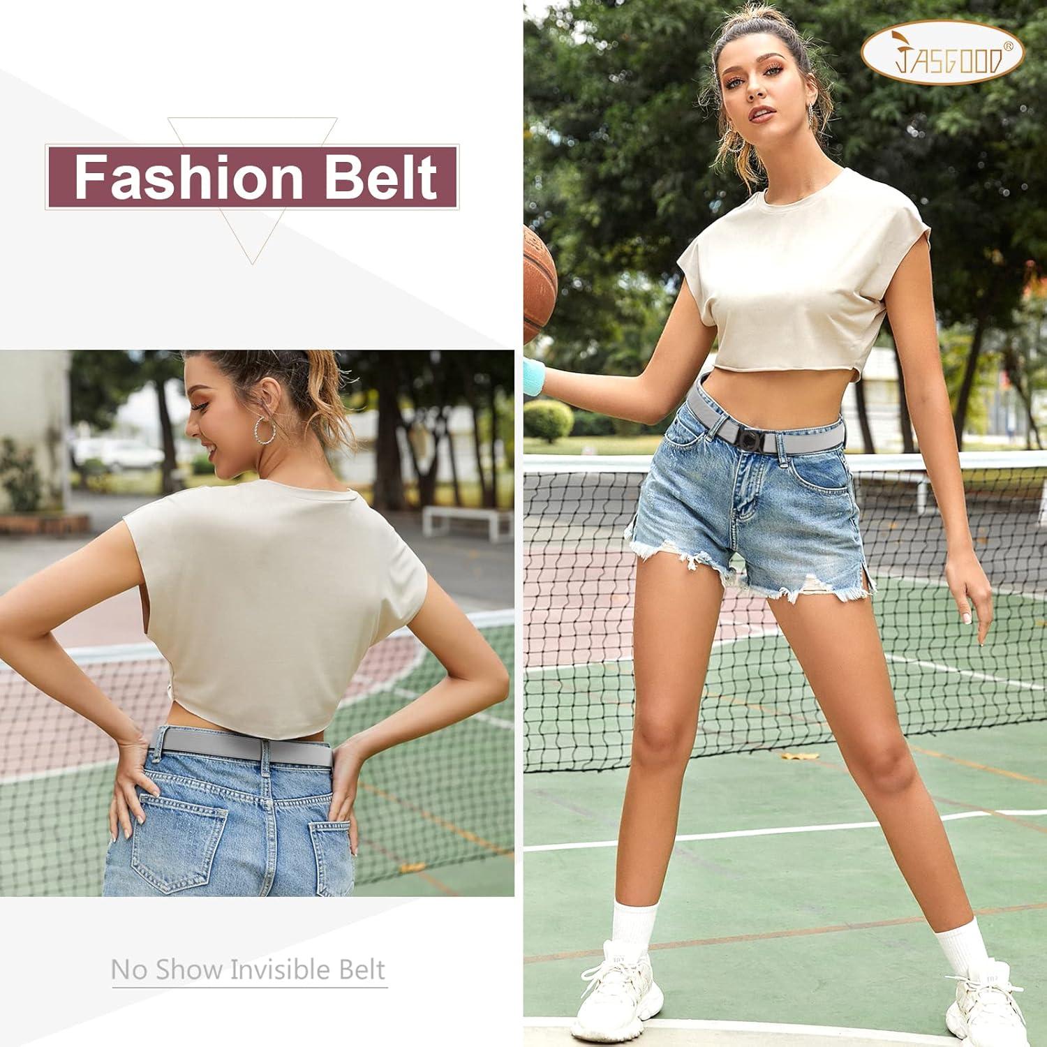 Cinturón Elástico Invisible JASGOOD para Mujeres - Paquete de 2