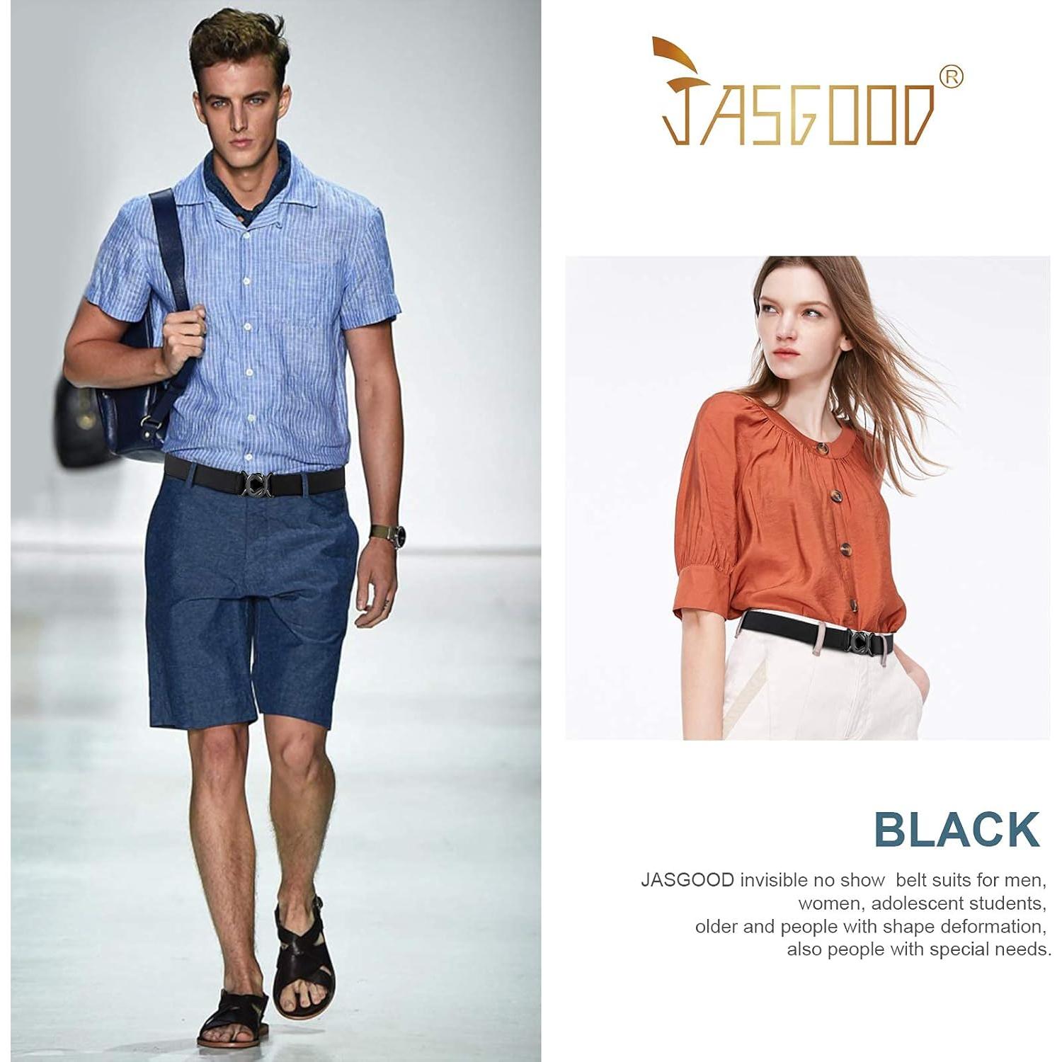 Cinturón Elástico Invisible JASGOOD para Mujeres - Paquete de 2