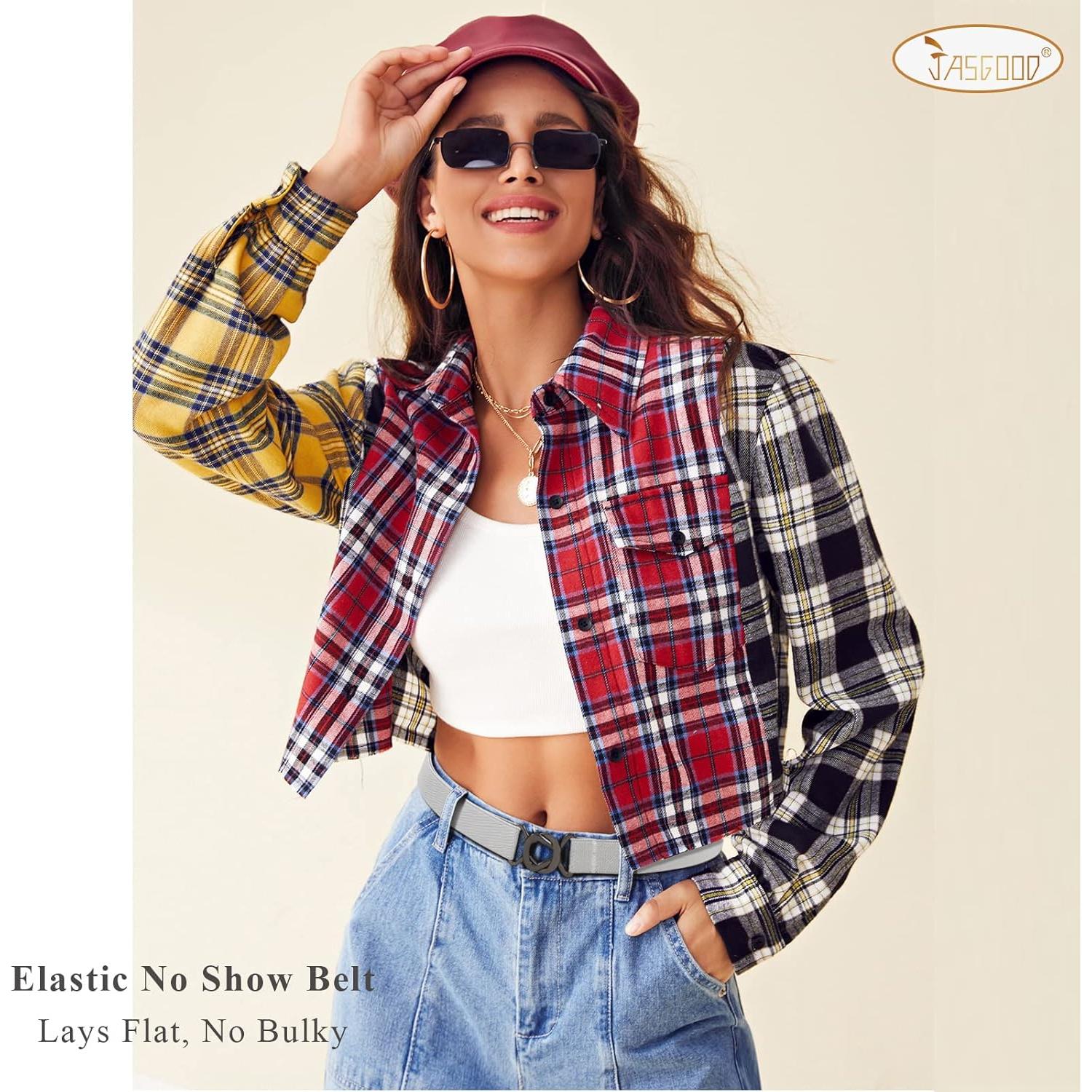 Cinturón Elástico Invisible JASGOOD para Mujeres - Paquete de 2