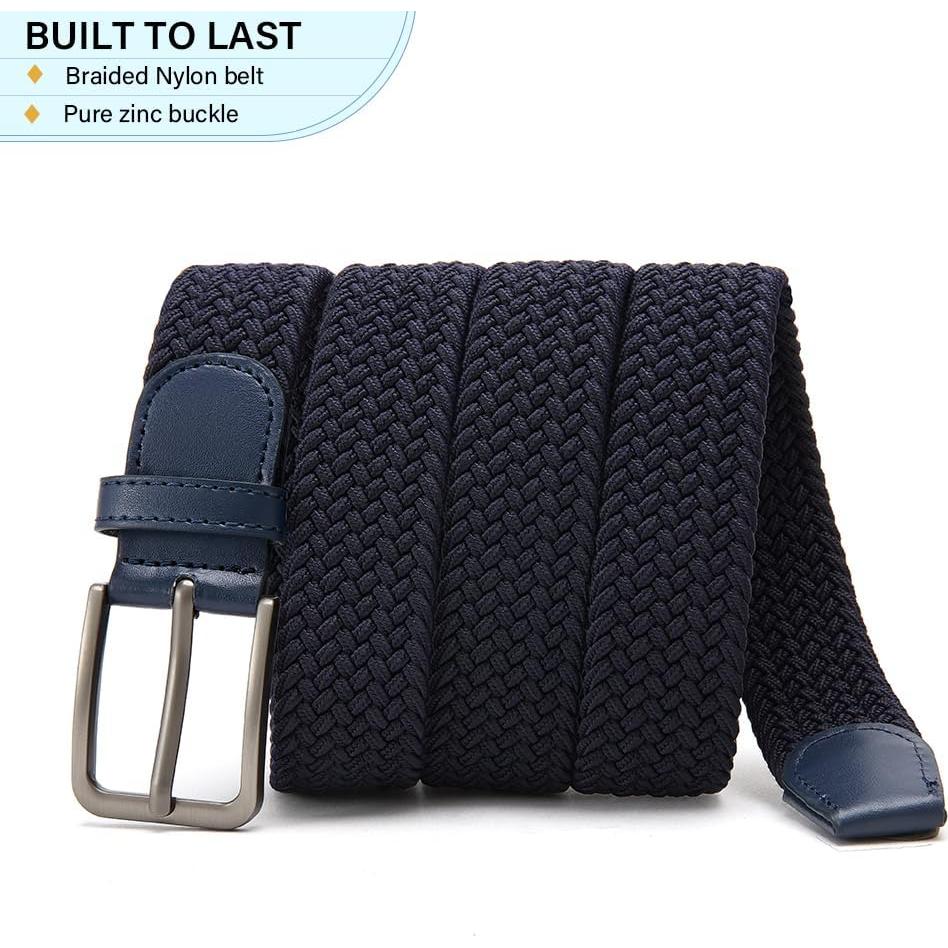 Cinturón Trenzado Elástico DOOPAI para Hombres 3.5 cm Azul