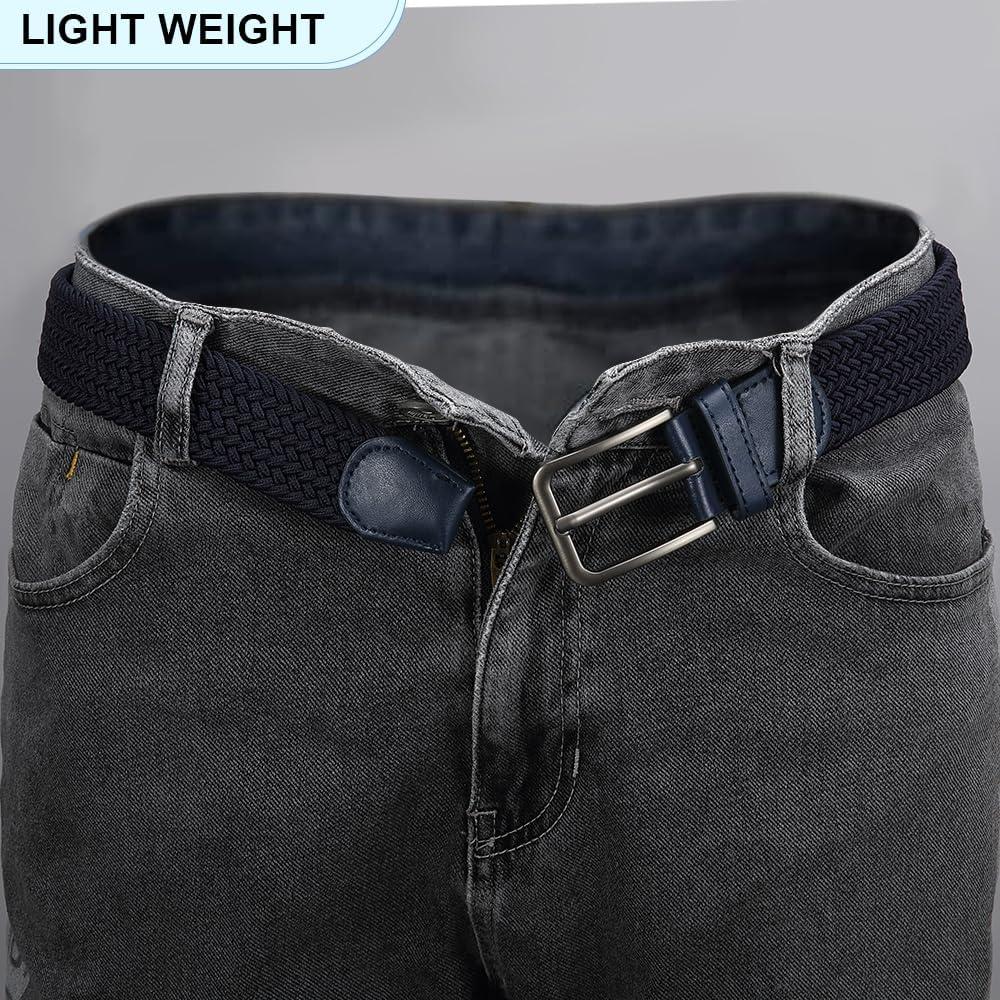 Cinturón Trenzado Elástico DOOPAI para Hombres 3.5 cm Azul