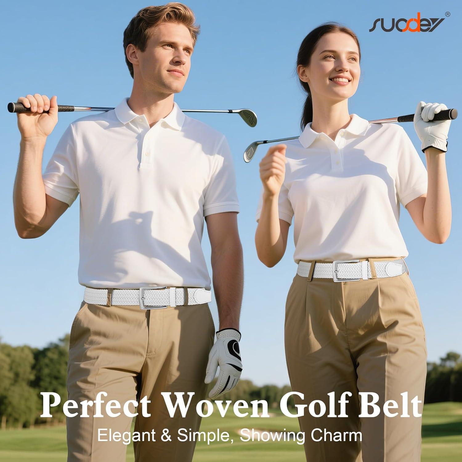 Cinturón Trenzado Elástico SUOSDEY para Hombres - Ajustable 3.3 cm