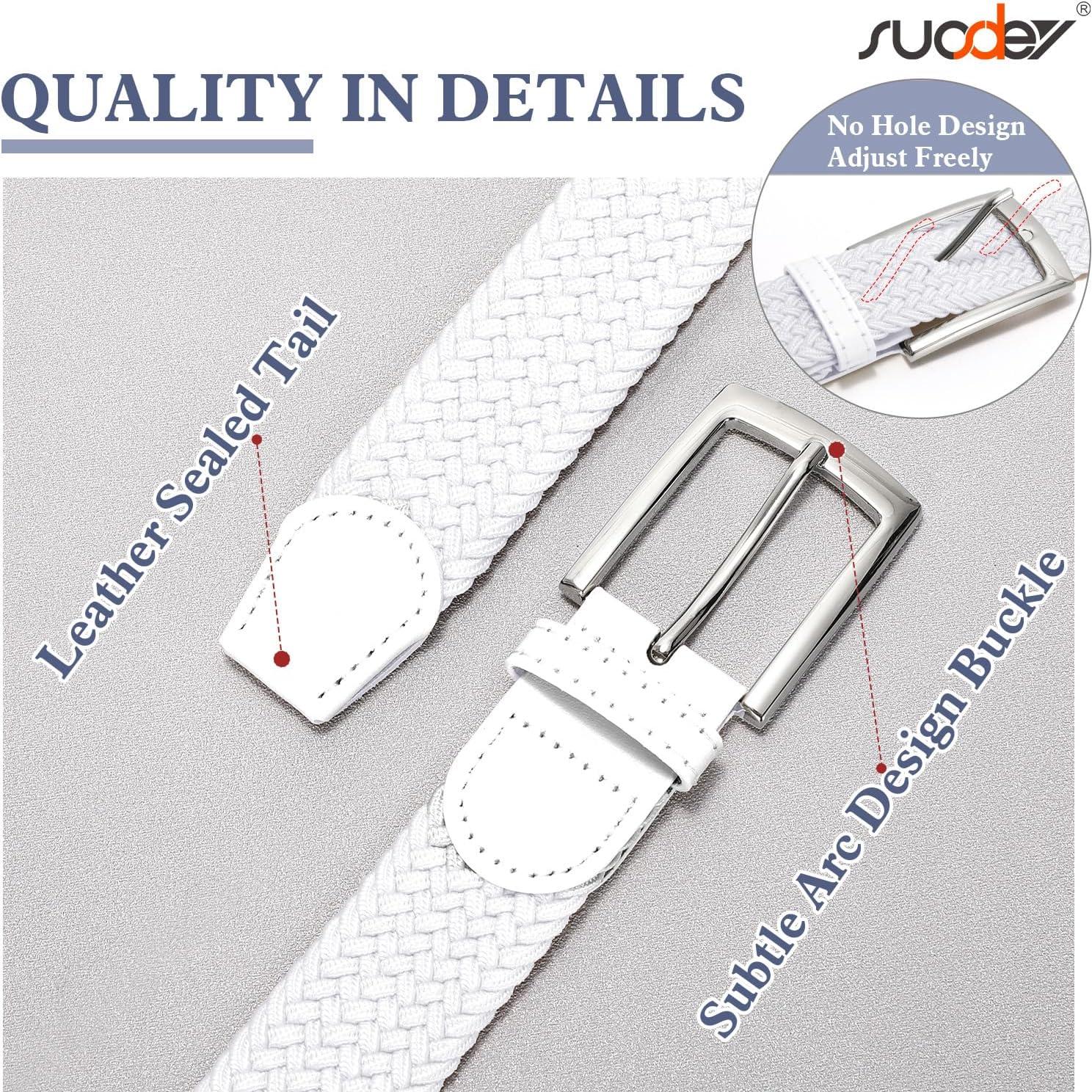 Cinturón Trenzado Elástico SUOSDEY para Hombres - Ajustable 3.3 cm