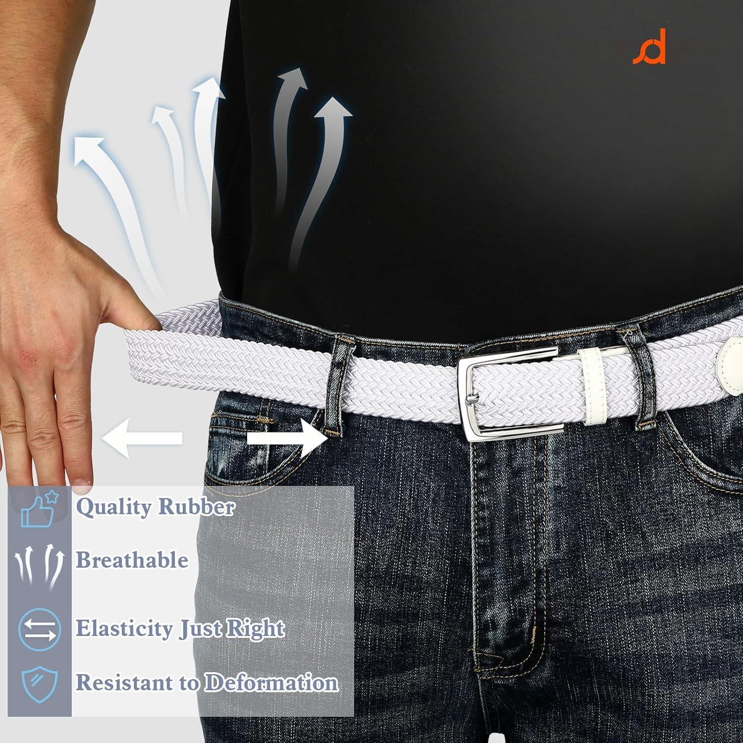 Cinturón Trenzado Elástico SUOSDEY para Hombres - Ajustable 3.3 cm