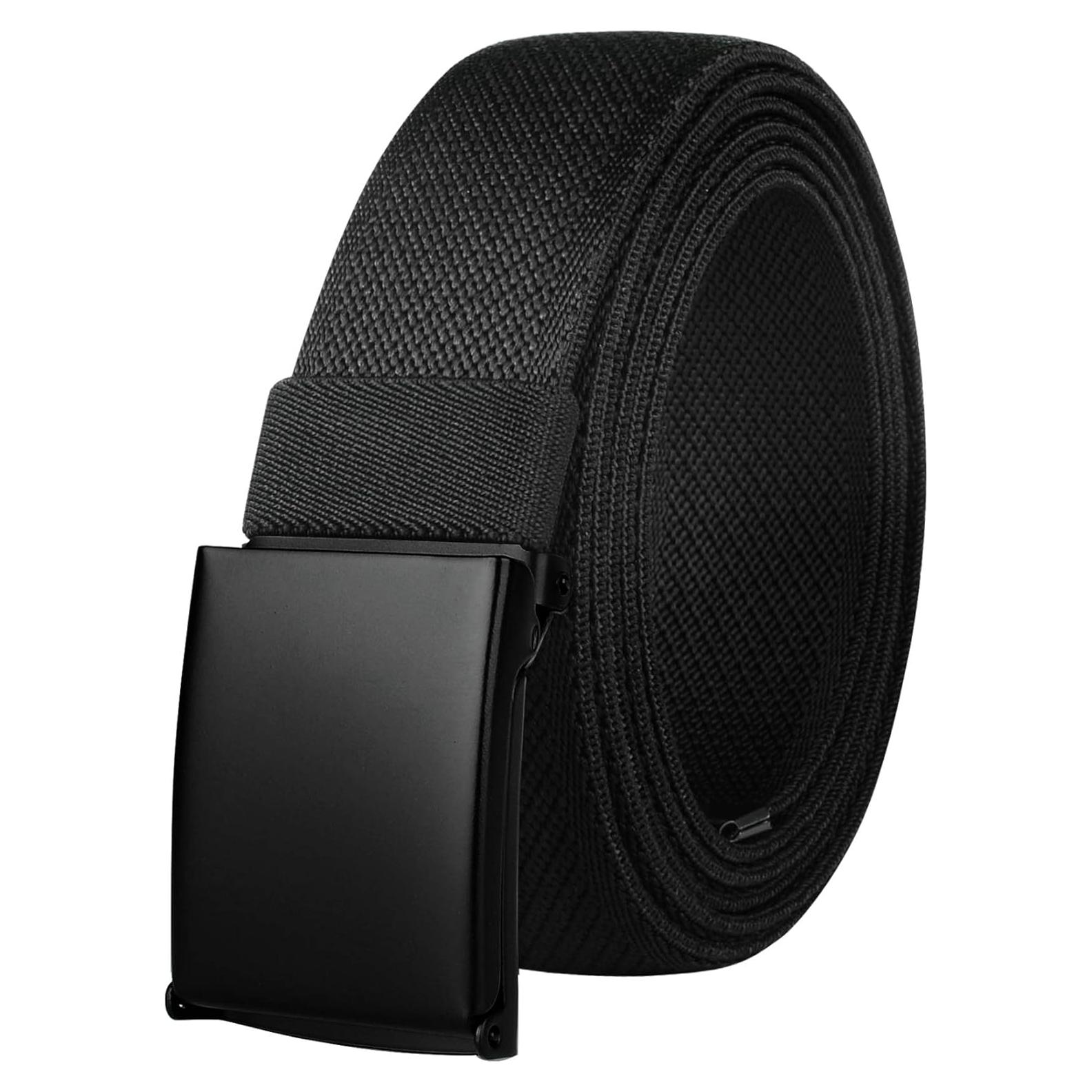 Cinturón elástico para hombres talla grande 100-190 cm negro