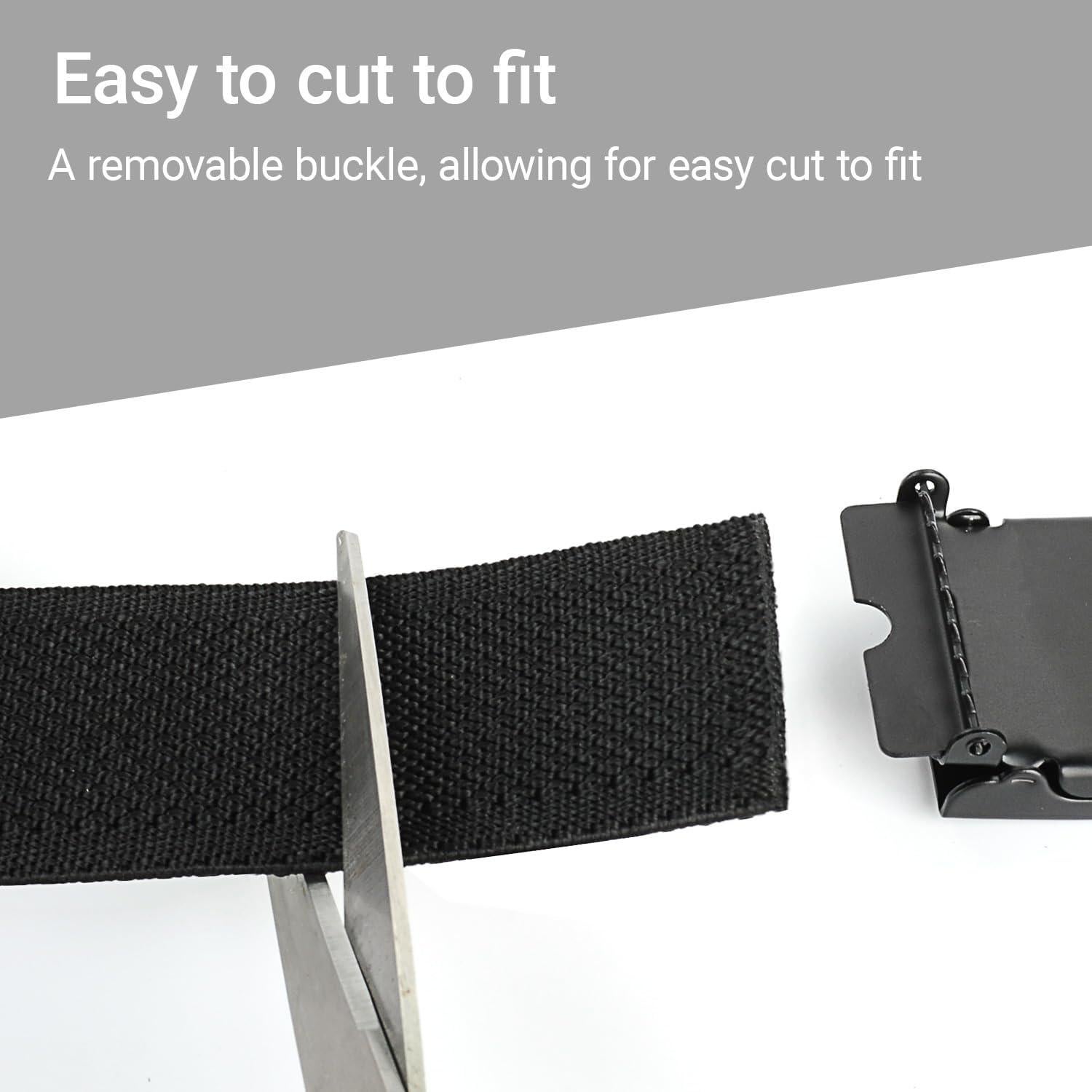 Cinturón elástico para hombres talla grande 100-190 cm negro