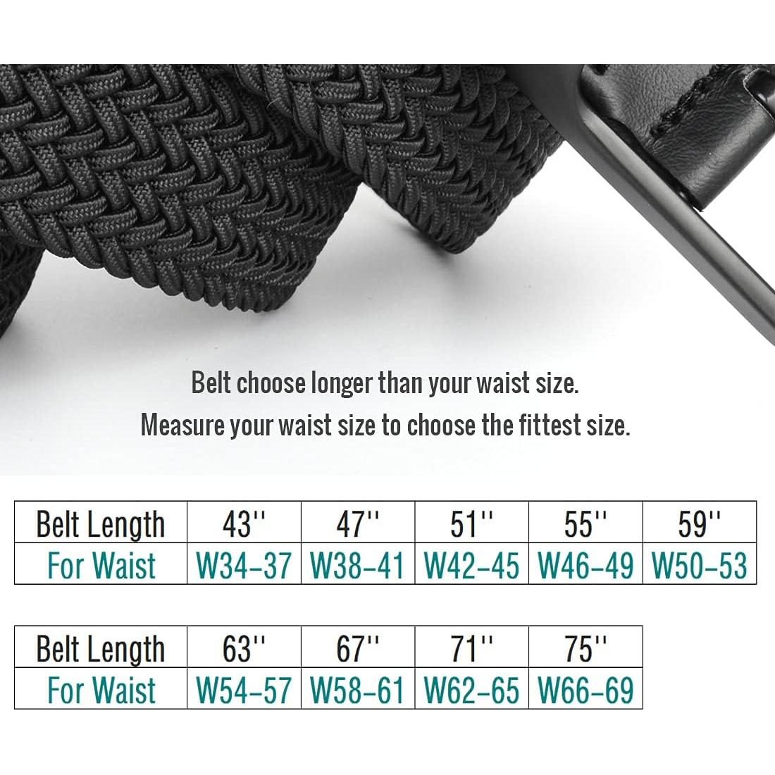 Cinturón Elástico para Hombres Talla Grande 75 cm Negro