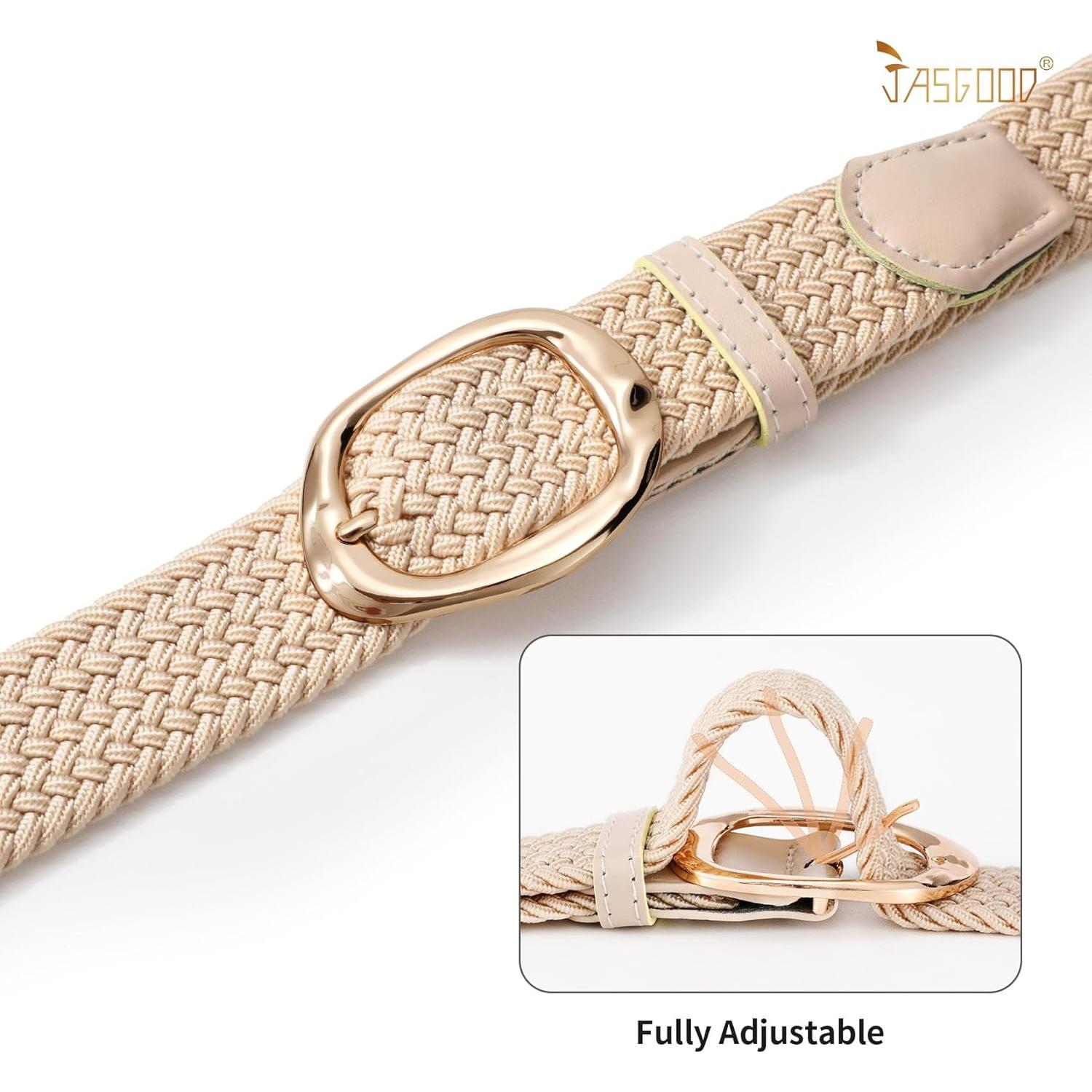 Cinturón Elástico Trenzado JASGOOD para Mujeres - Casual y Deportivo