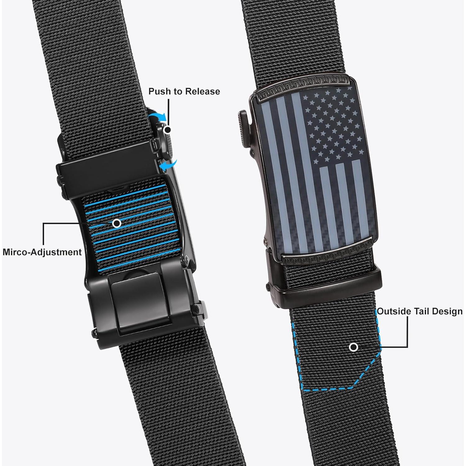 Cinturón Elástico Ratchet Sanths para Hombre - Nylon Ajustable 101.6-114.3 cm