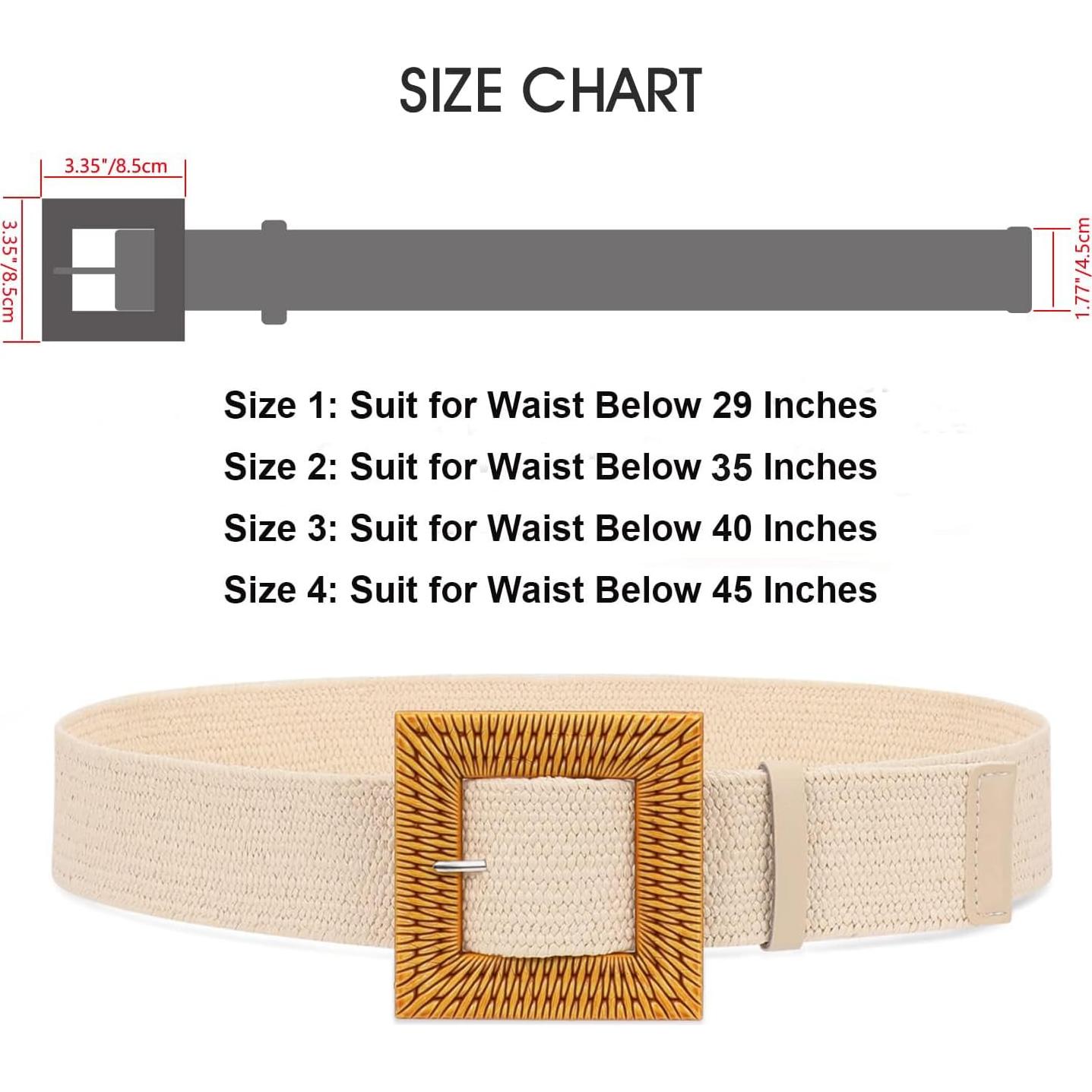 Set de 3 Cinturones Elásticos Trenzados de Paja para Mujeres