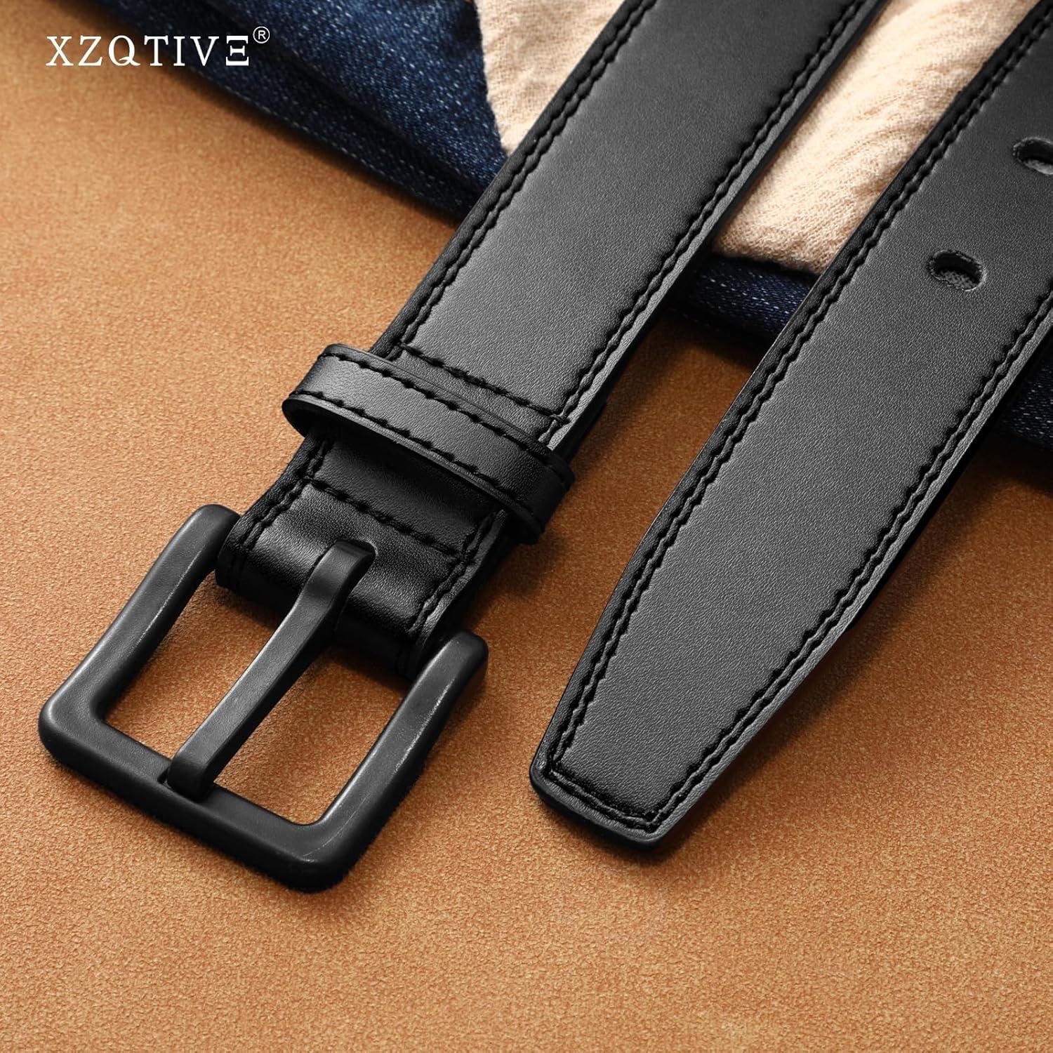 Cinturón de Cuero Hipoalergénico XZQTIVE Negro Ajustable 91-101 cm