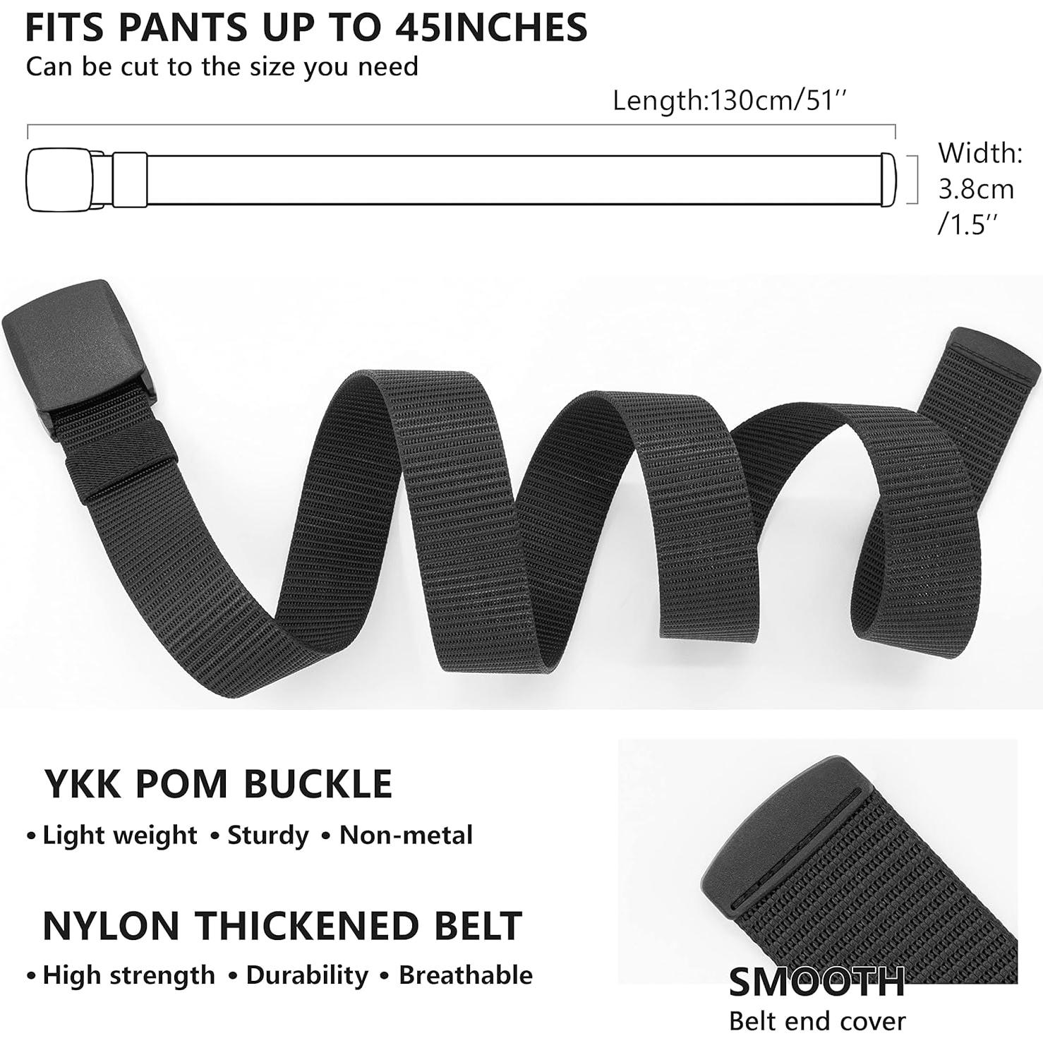 Cinturón de Nylon Ajustable LXMY para Hombre 130 cm