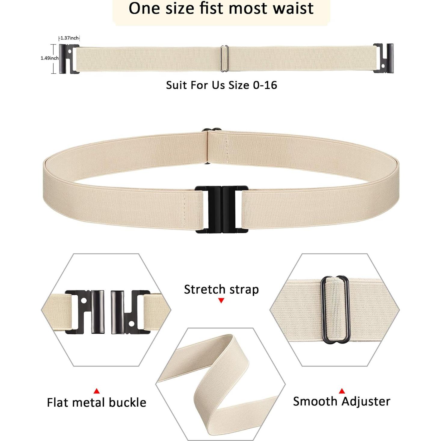 Cinturón Elástico Invisible SATINIOR 4 Pcs Ajustable 100 cm