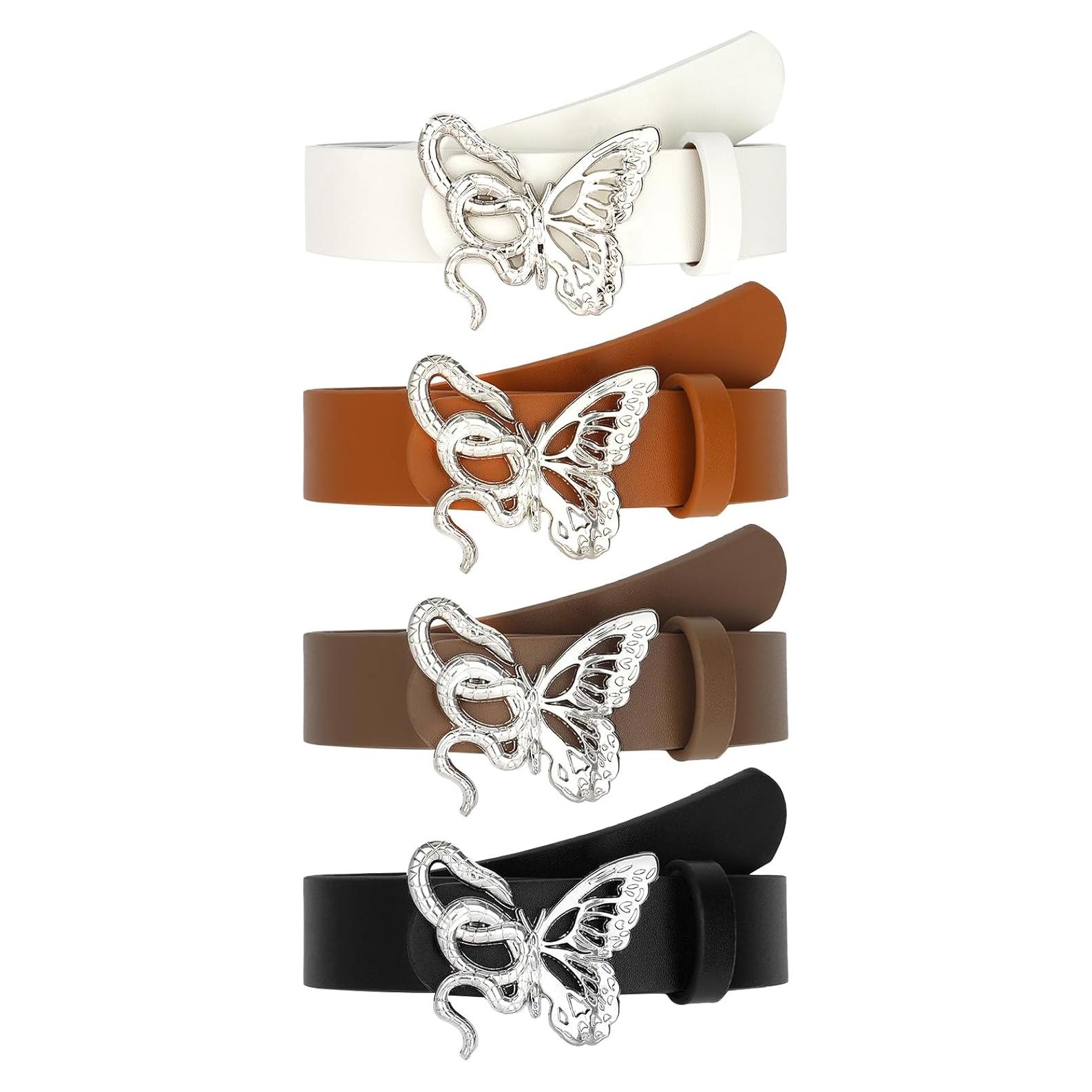 Cinturones de Cuero YARIEW Pack de 4 para Mujeres 119.4 cm