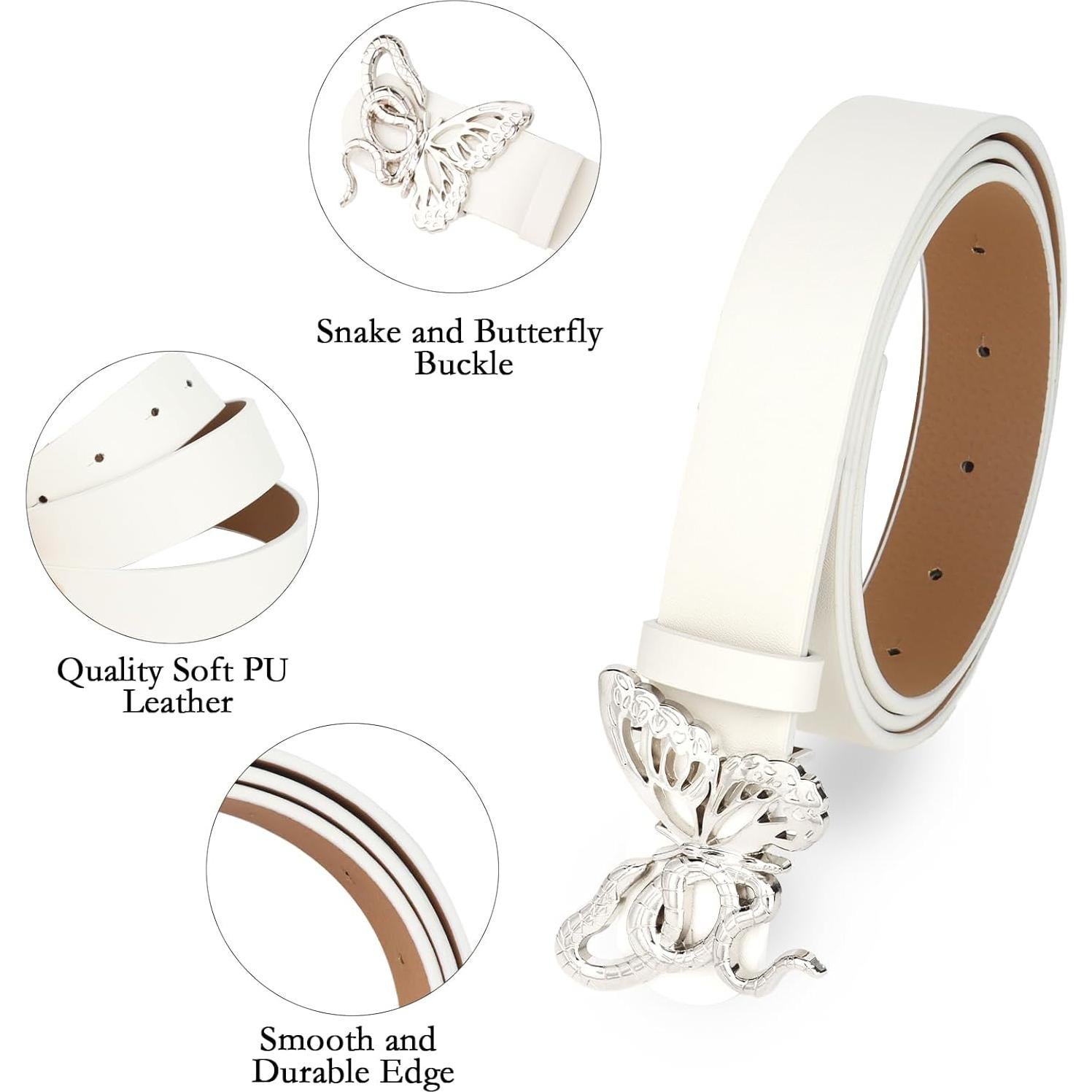 Cinturones de Cuero YARIEW Pack de 4 para Mujeres 119.4 cm