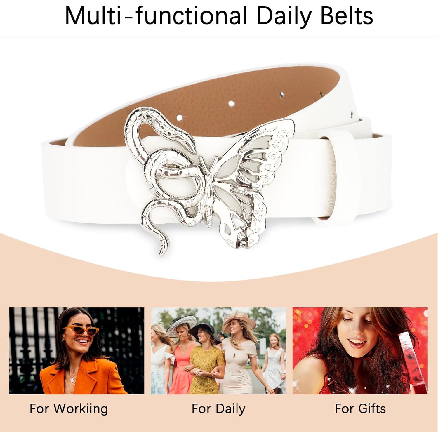 Cinturones de Cuero YARIEW Pack de 4 para Mujeres 119.4 cm