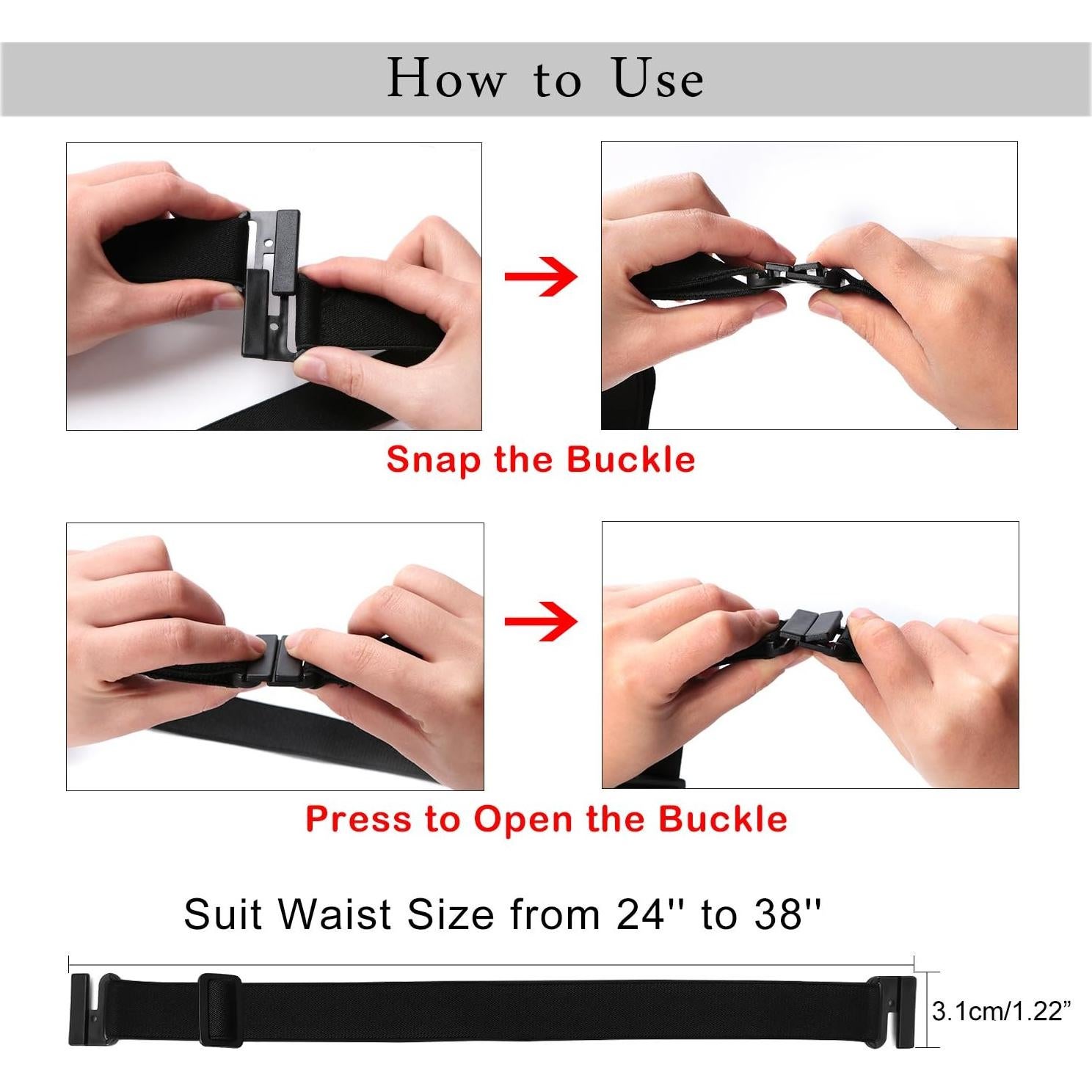 Cinturón Invisible Suosdey para Mujer, Elástico Ajustable 61-96.5 cm