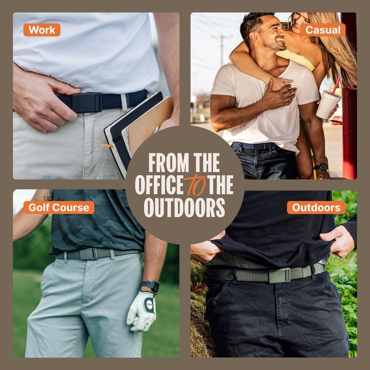 Cinturón de Golf Groove Life Ultra para Hombre - Ajustable y Lavable