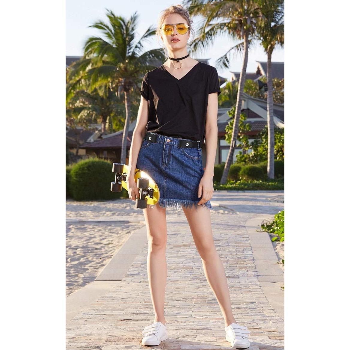 Cinturón Elástico Sin Hebilla Ajustable para Todos - Negro