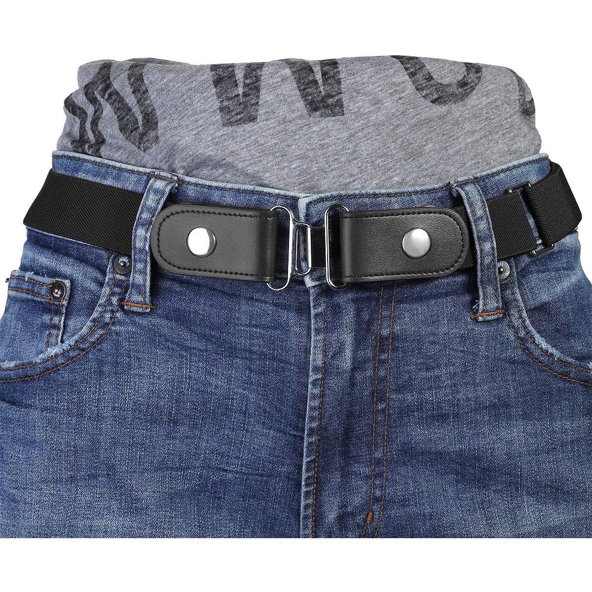 Cinturón Elástico Sin Hebilla Ajustable para Todos - Negro