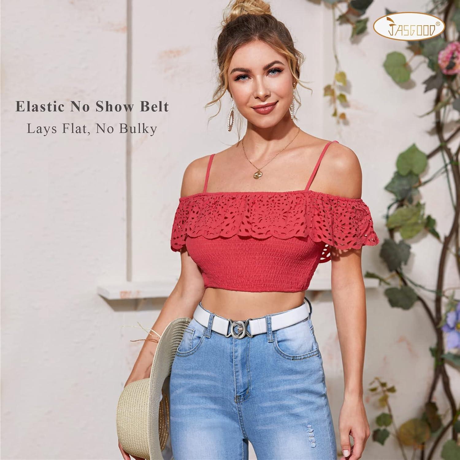 Cinturón Elástico Ajustable JASGOOD para Mujeres - Hebilla Vintage