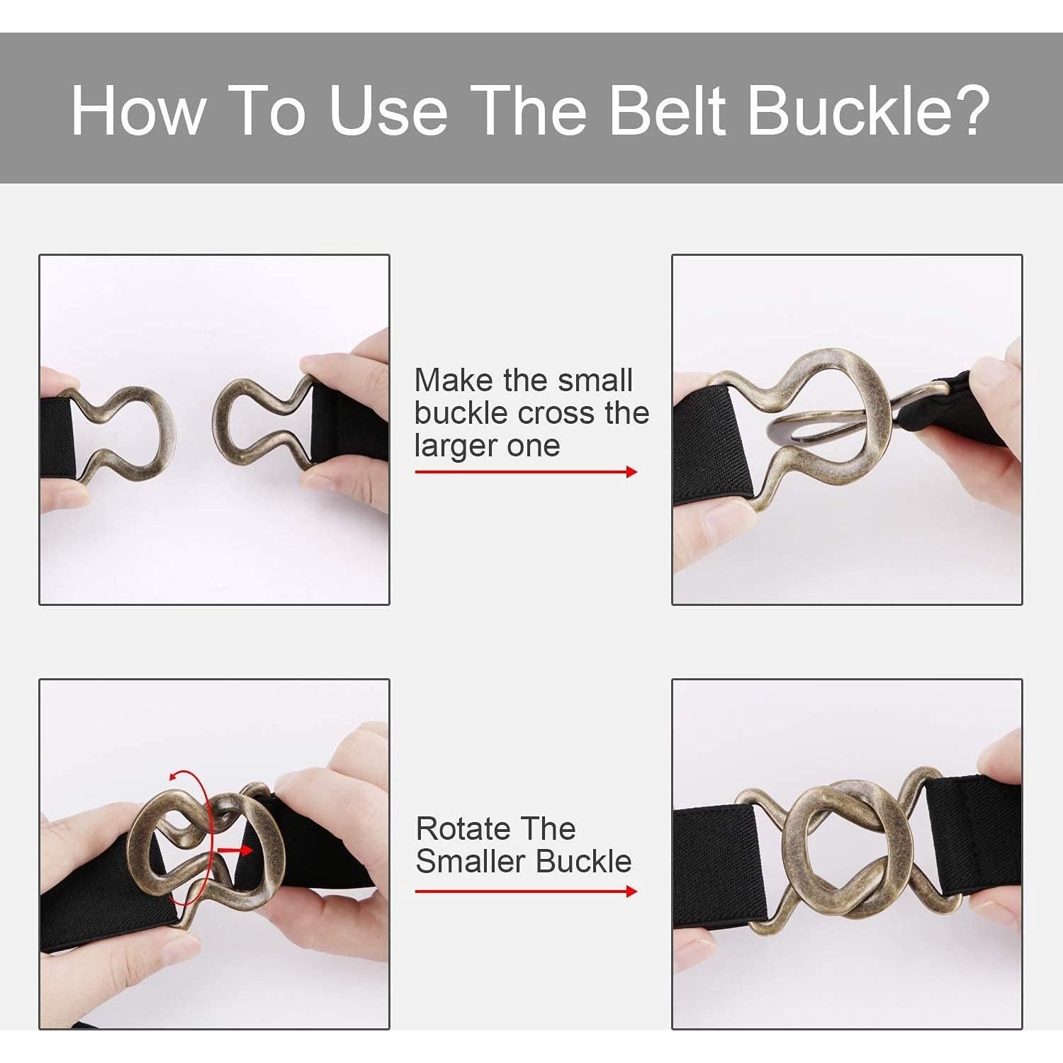 Cinturón Elástico Ajustable JASGOOD para Mujeres - Hebilla Vintage