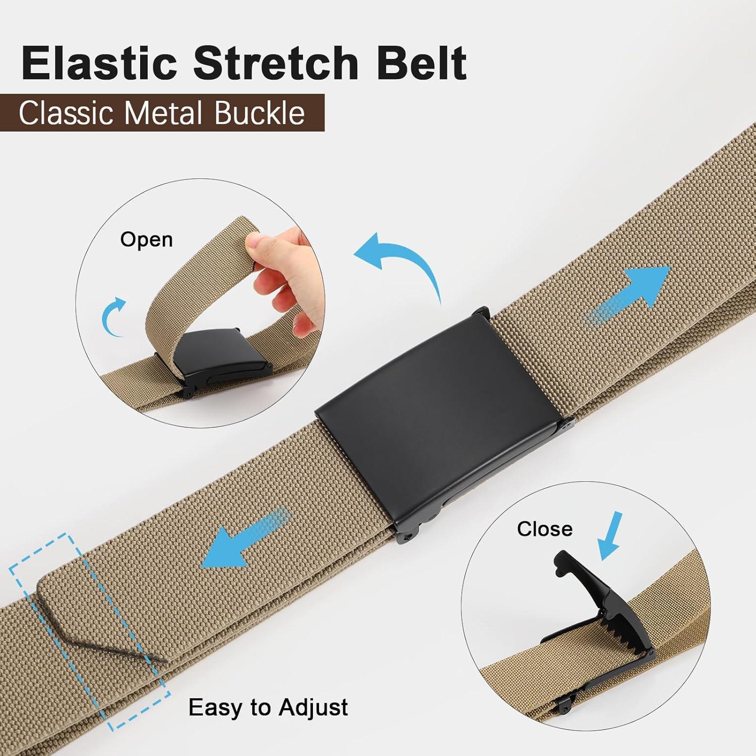 Cinturón Elástico JASGOOD para Hombres - Ajustable hasta 94 cm