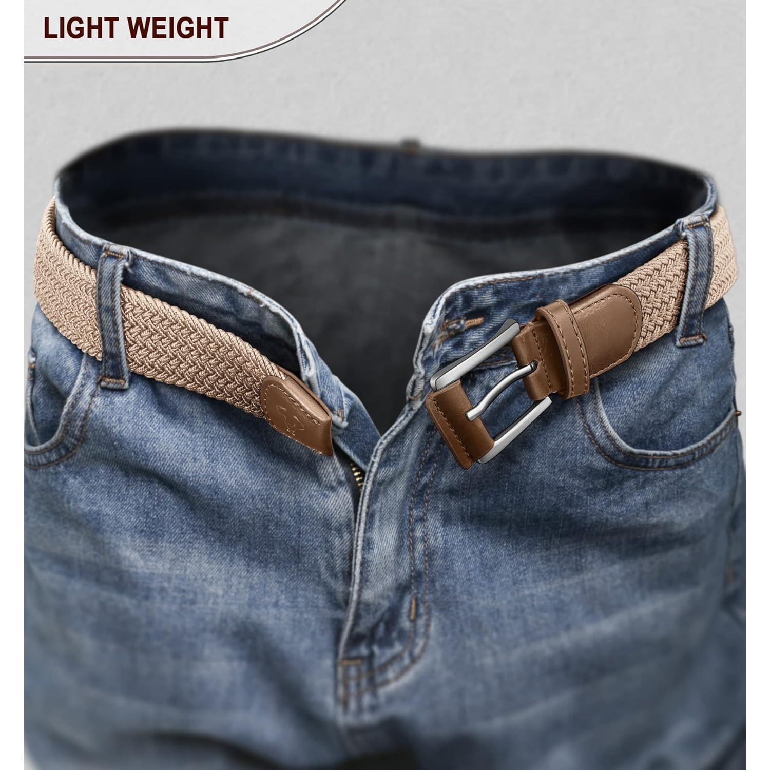 Cinturón Elástico Trenzado Bulliant para Hombres 3.5 cm