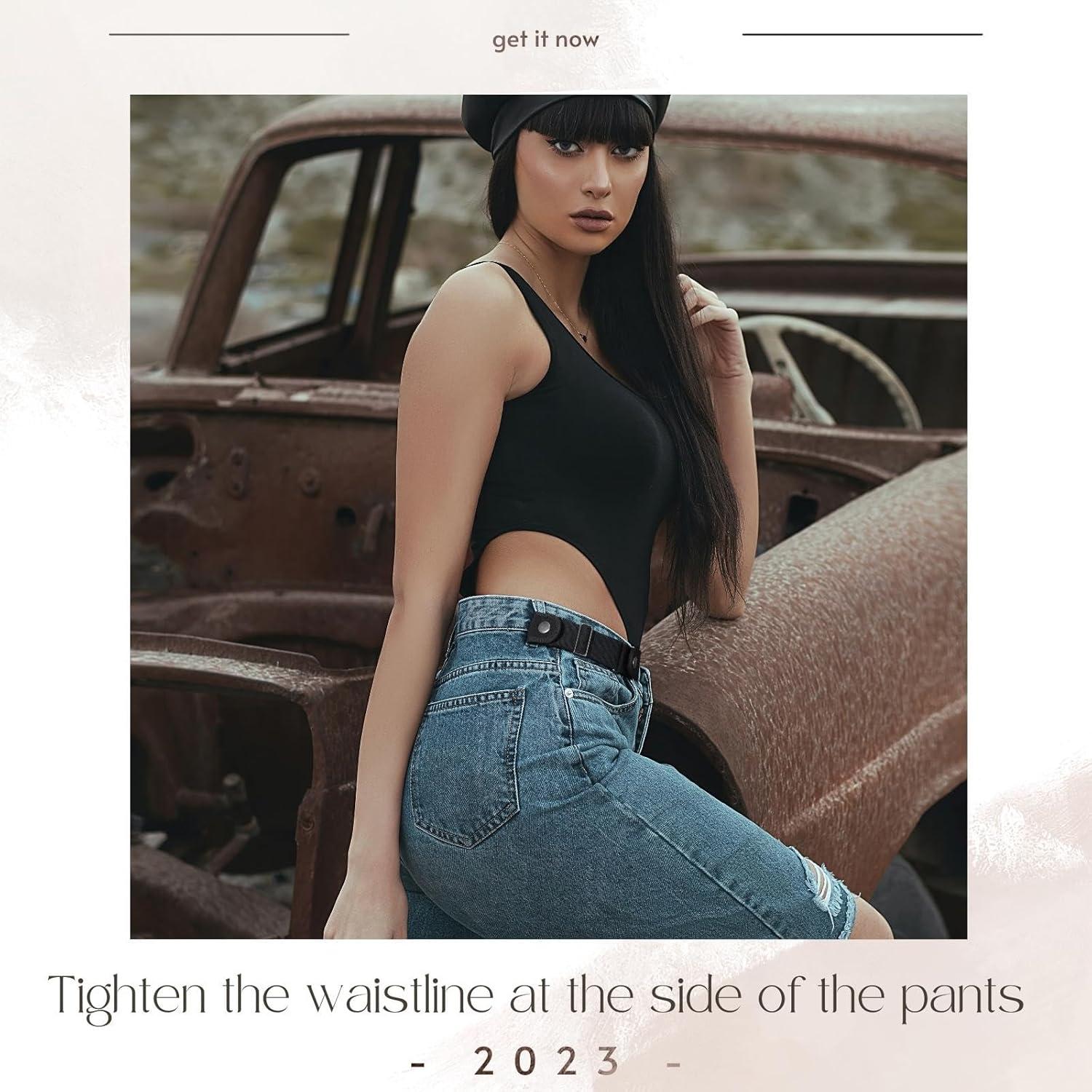 Cinturón Elástico Sin Hebilla BELTROAD Ajustable Unisex Negro