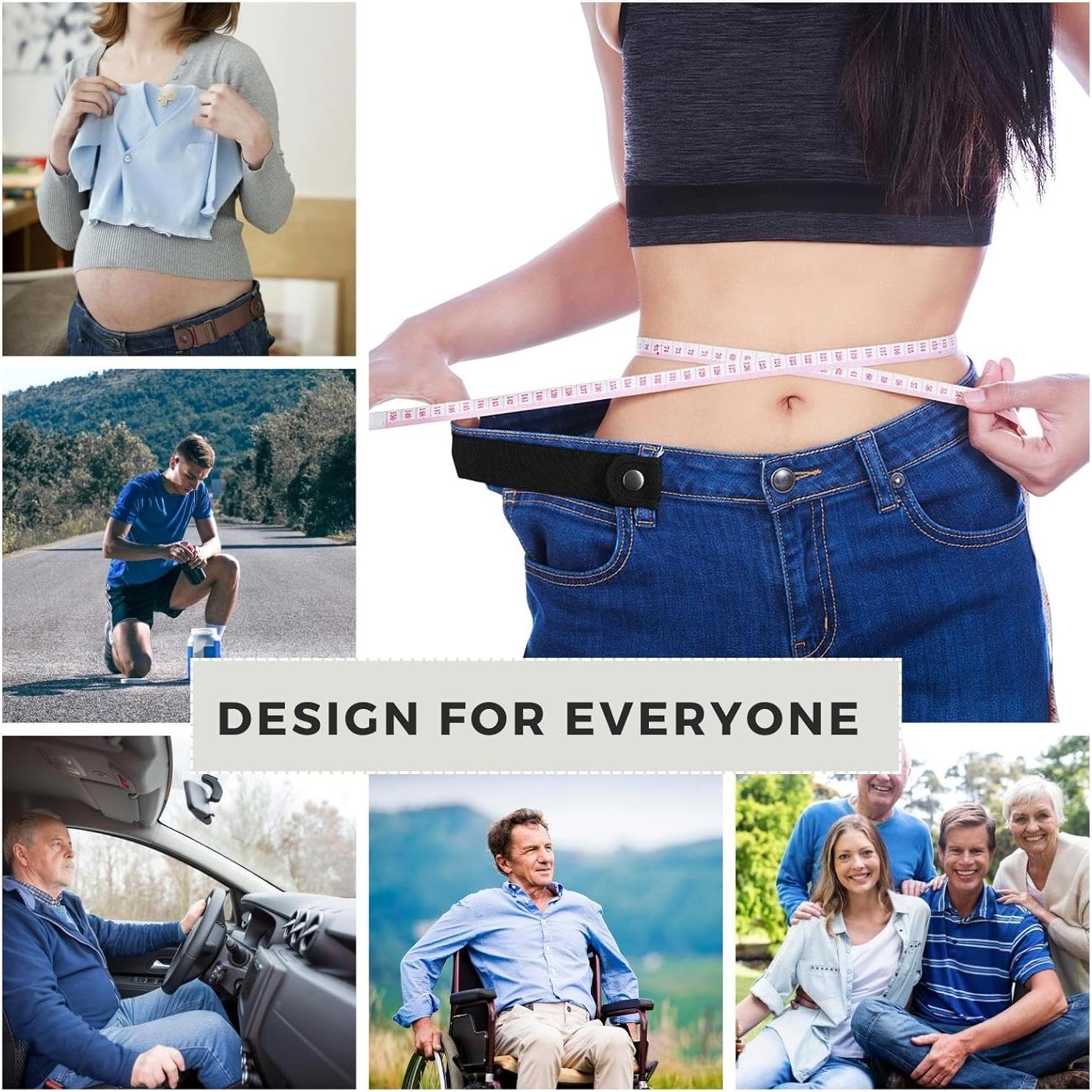 Cinturón Elástico Sin Hebilla BELTROAD Ajustable Unisex Negro