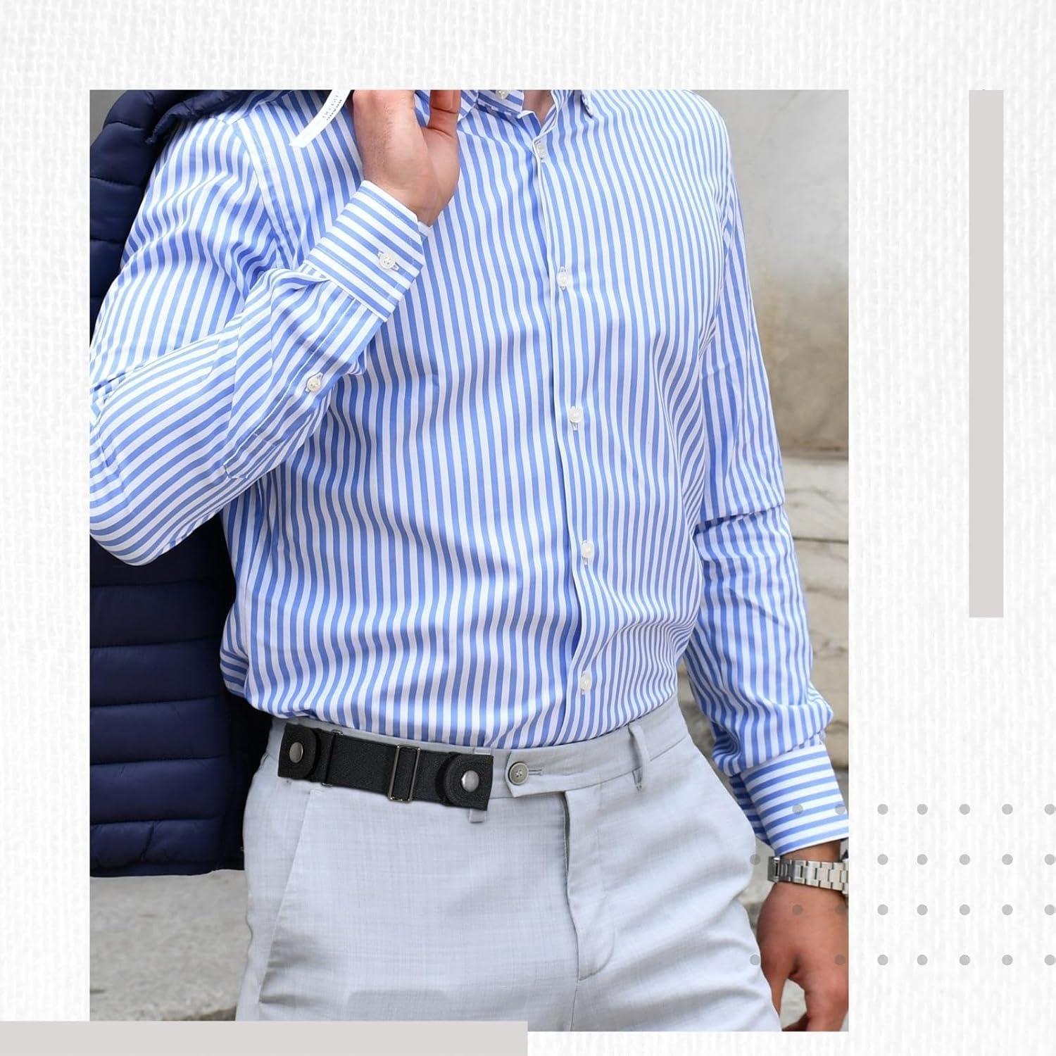 Cinturón Elástico Sin Hebilla BELTROAD Ajustable Unisex Negro