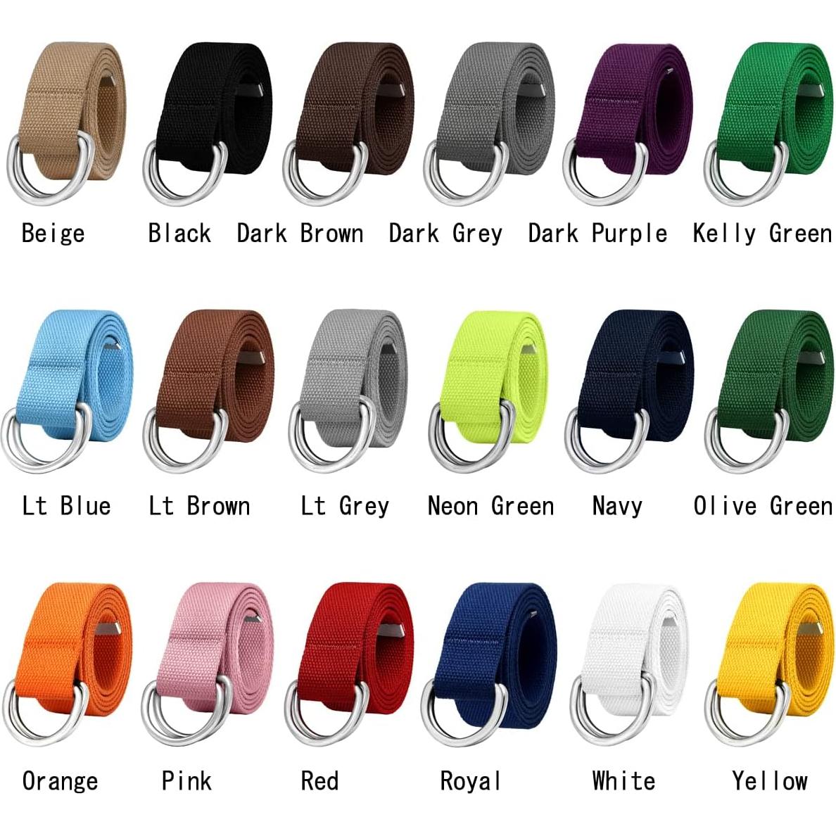 Cinturón de lona Falari con hebilla D para hombres y mujeres 3.81 cm