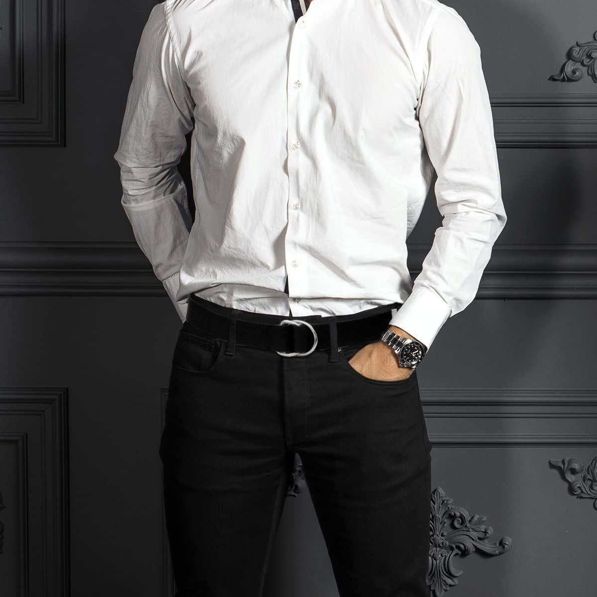 Cinturón de lona Falari con hebilla D para hombres y mujeres 3.81 cm