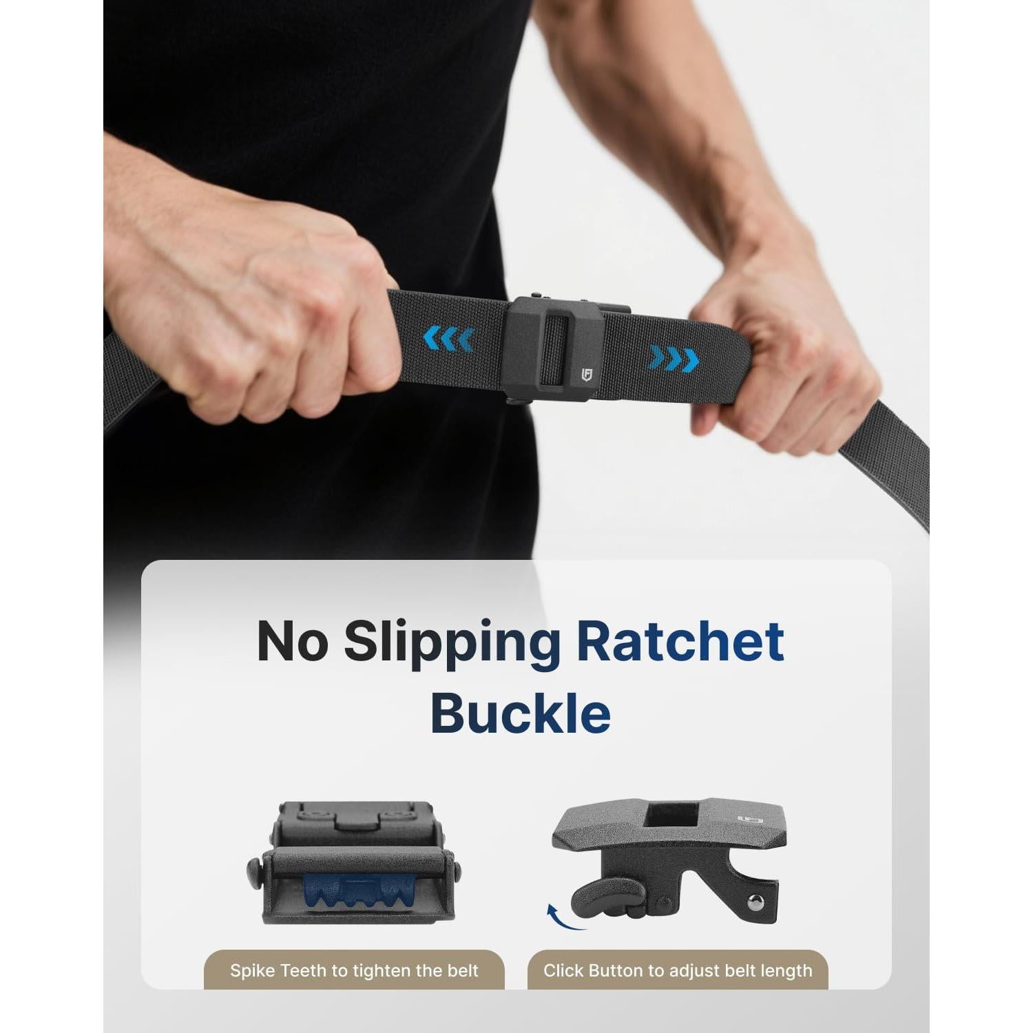 Cinturón de Trinquete Fairwin para Hombres - Nylon Elástico S