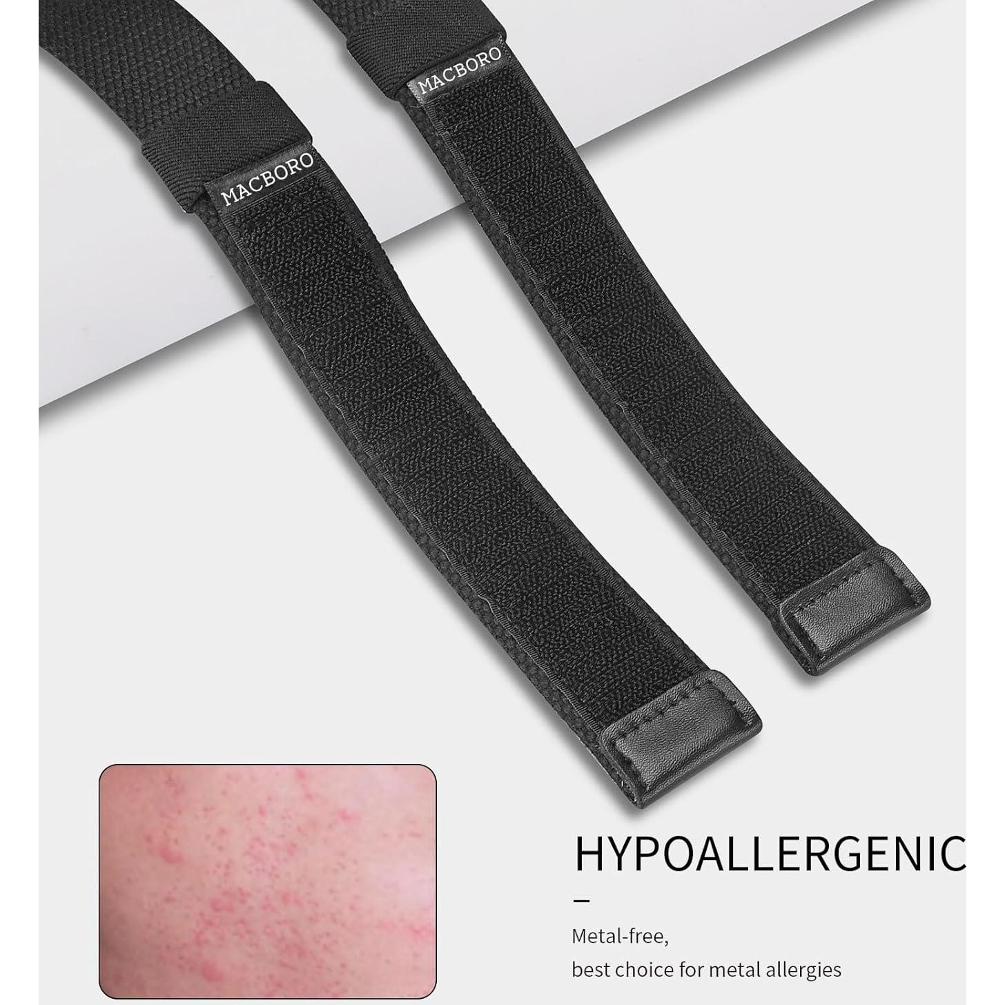 Cinturón Hipoalergénico Nylon Mecánico TSA 3.5 cm Negro XL