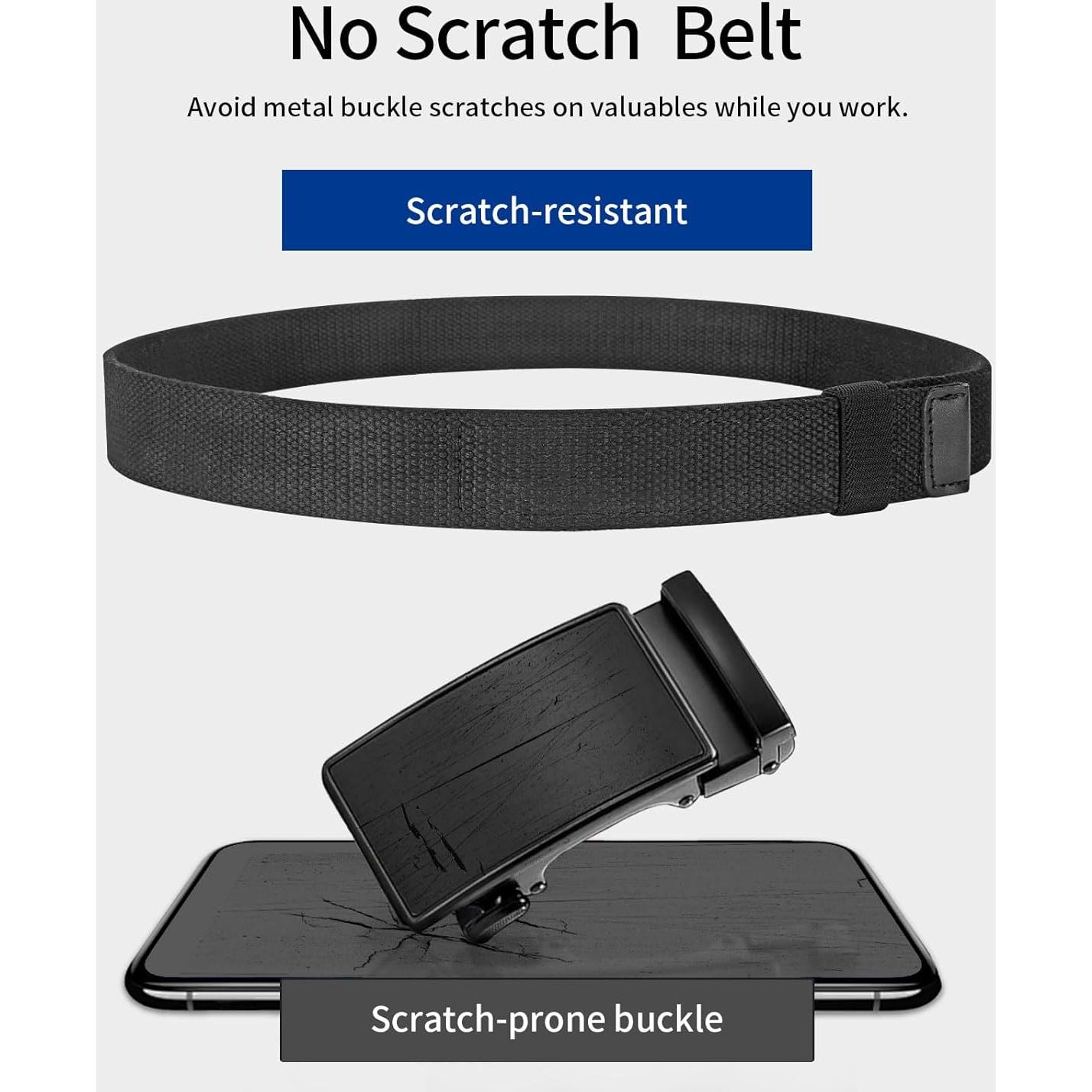 Cinturón Hipoalergénico Nylon Mecánico TSA 3.5 cm Negro XL