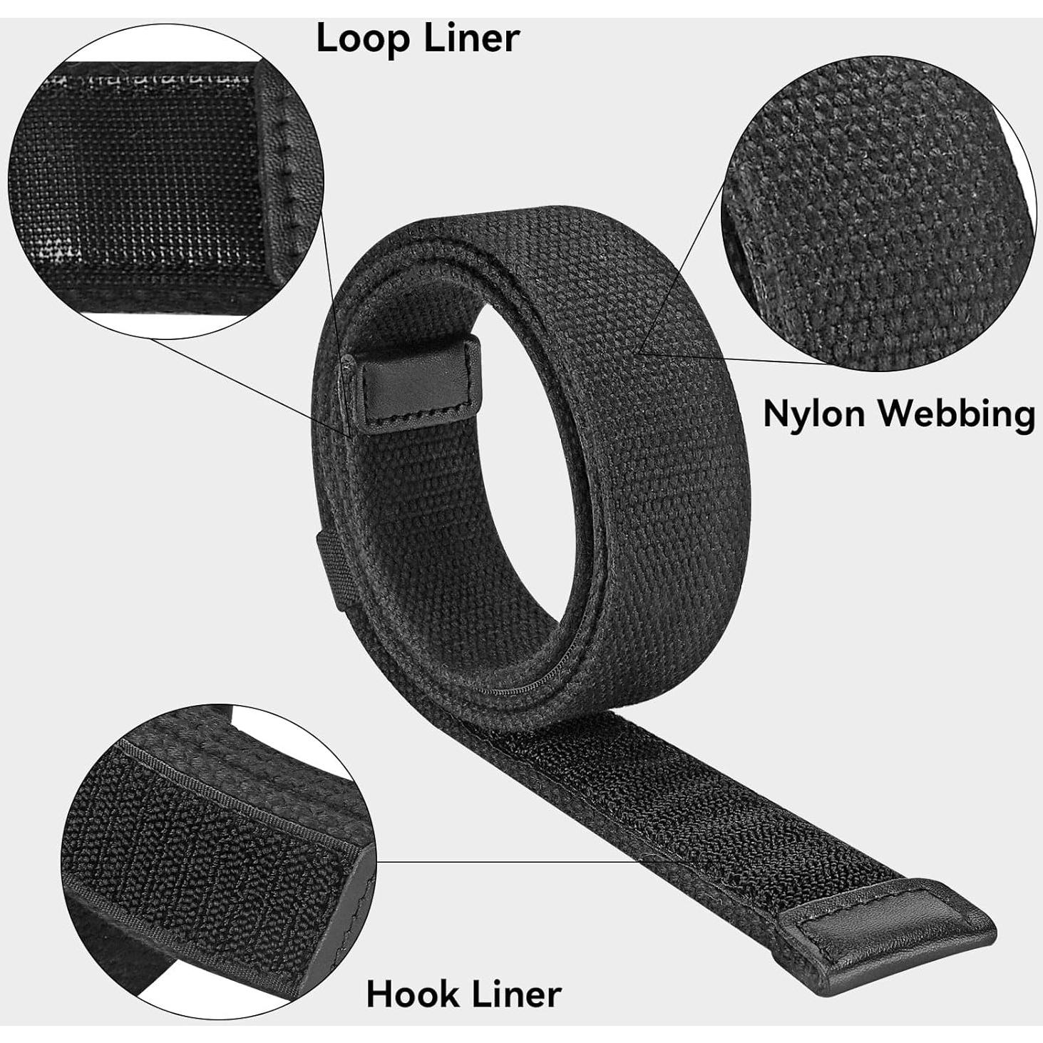 Cinturón Hipoalergénico Nylon Mecánico TSA 3.5 cm Negro XL