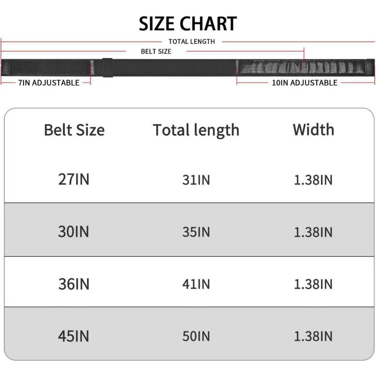 Cinturón Hipoalergénico Nylon Mecánico TSA 3.5 cm Negro XL